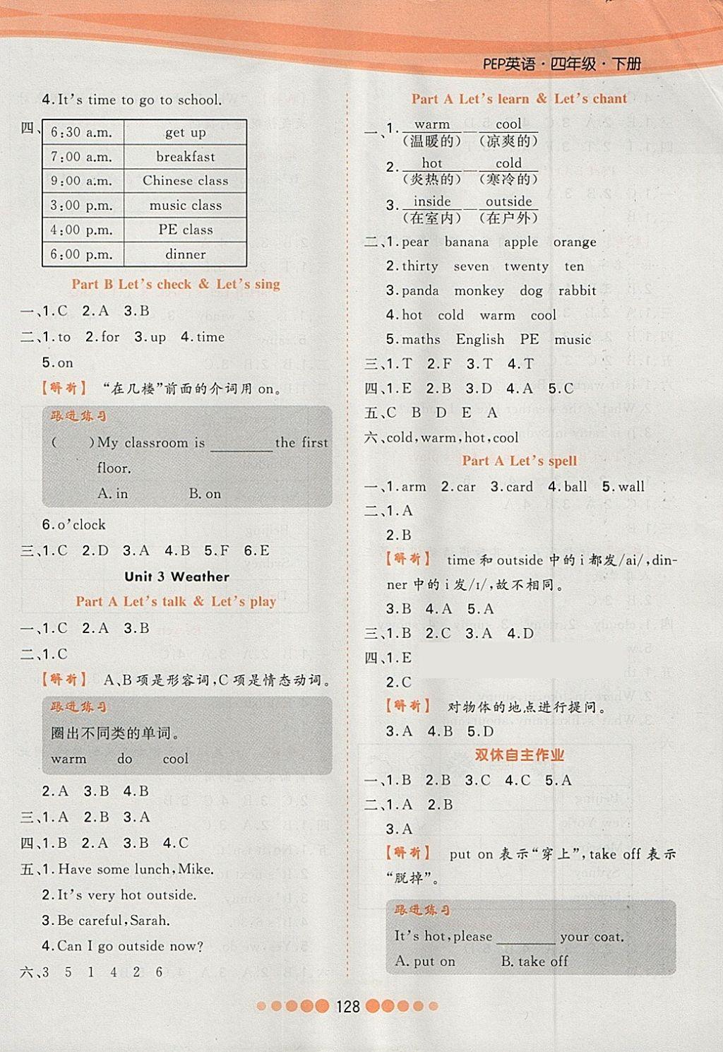 2018年核心課堂作業(yè)創(chuàng)新設(shè)計(jì)四年級英語下冊人教PEP版 第4頁