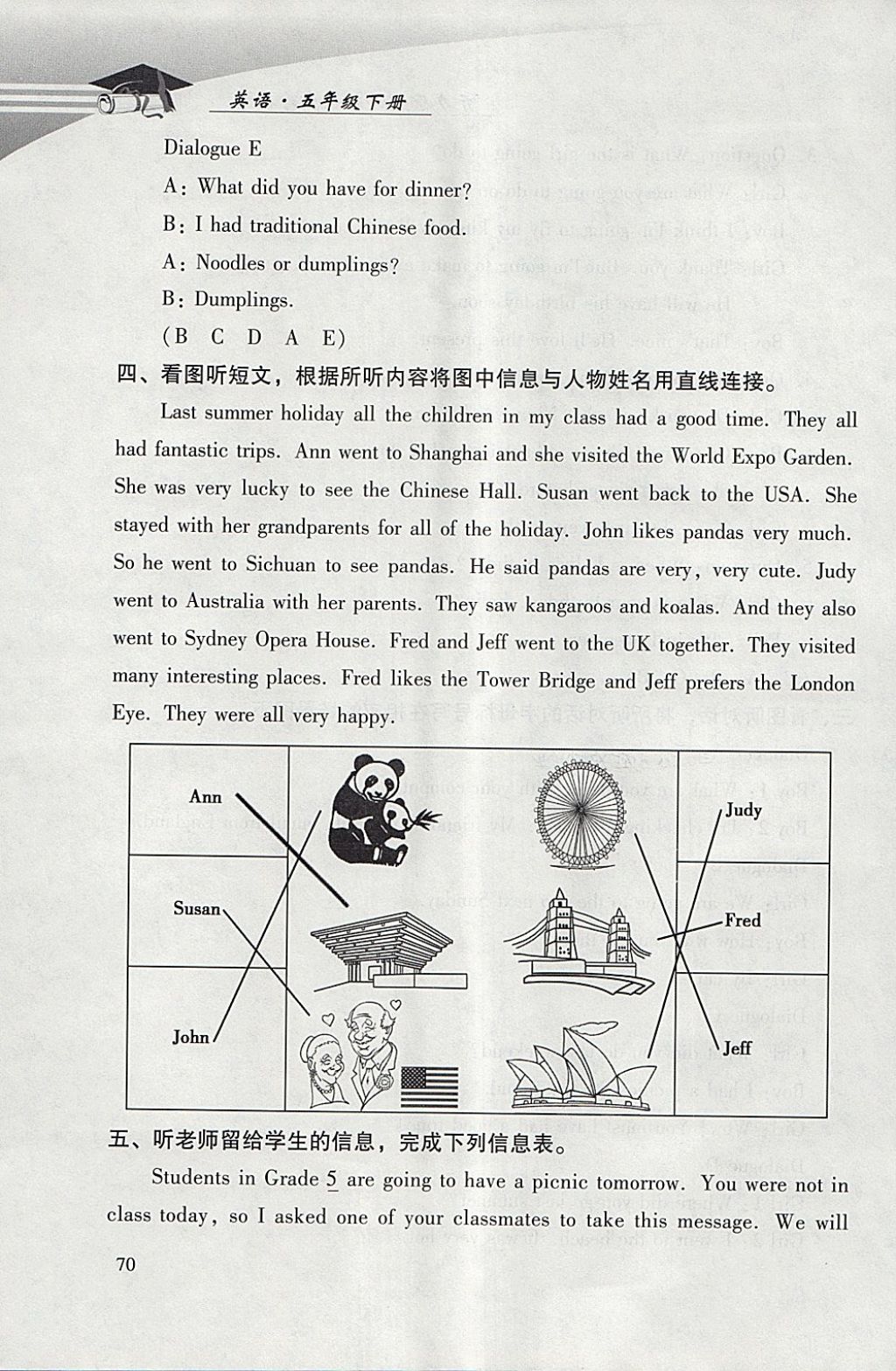 2018年學(xué)習(xí)探究診斷小學(xué)英語五年級下冊外研版 參考答案第15頁