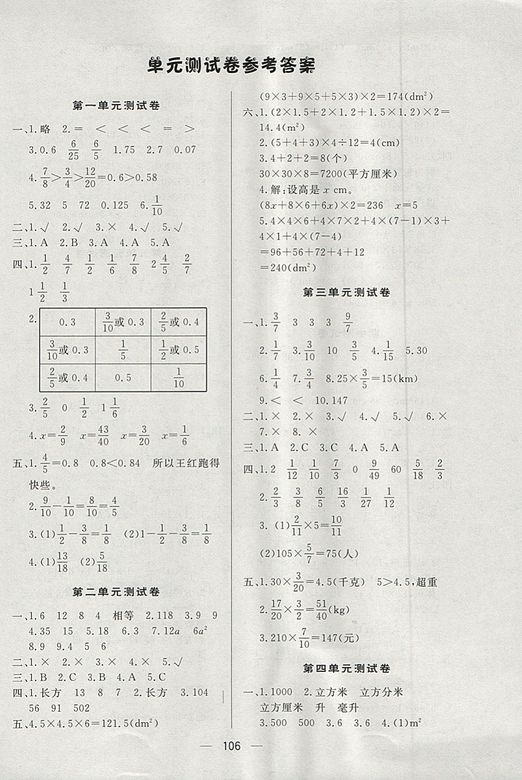 2018年简易通小学同步导学练五年级数学下册北师大版 第14页