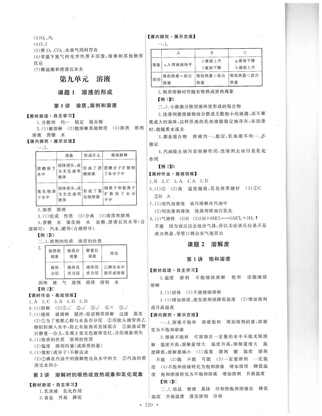 2018年能力培养与测试九年级化学下册人教版 参考答案第6页