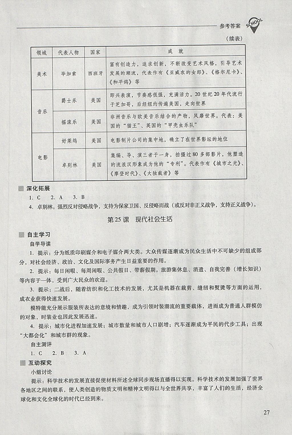 2018年新课程问题解决导学方案九年级世界历史下册华东师大版 第27页