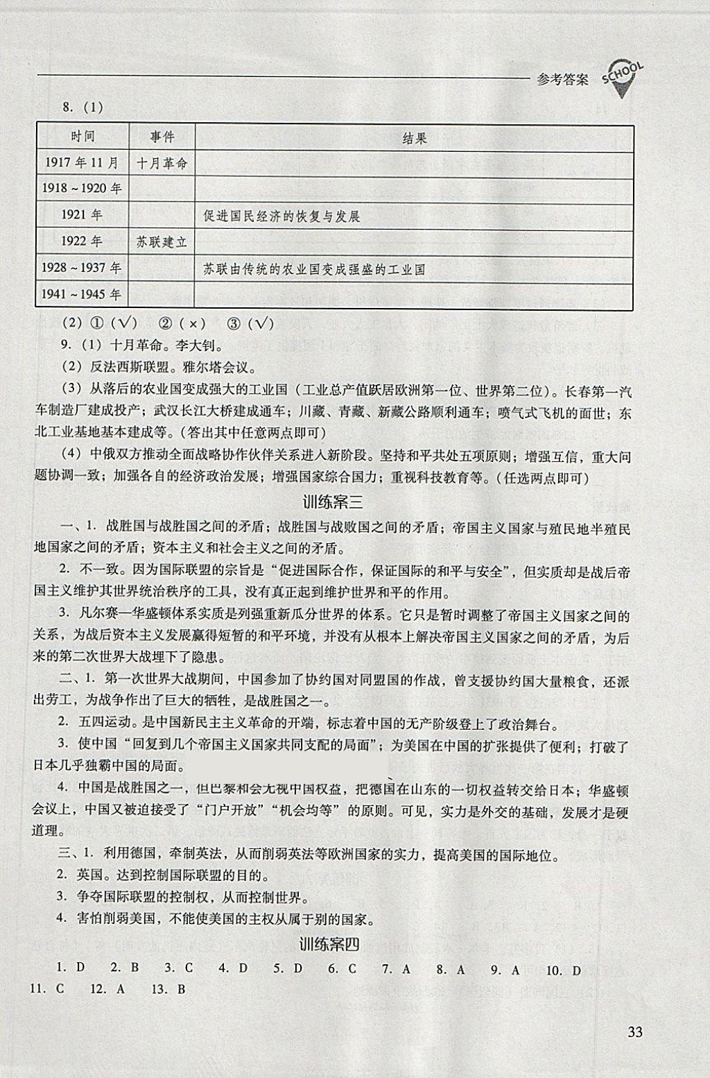 2018年新課程問(wèn)題解決導(dǎo)學(xué)方案九年級(jí)世界歷史下冊(cè)人教版 第33頁(yè)