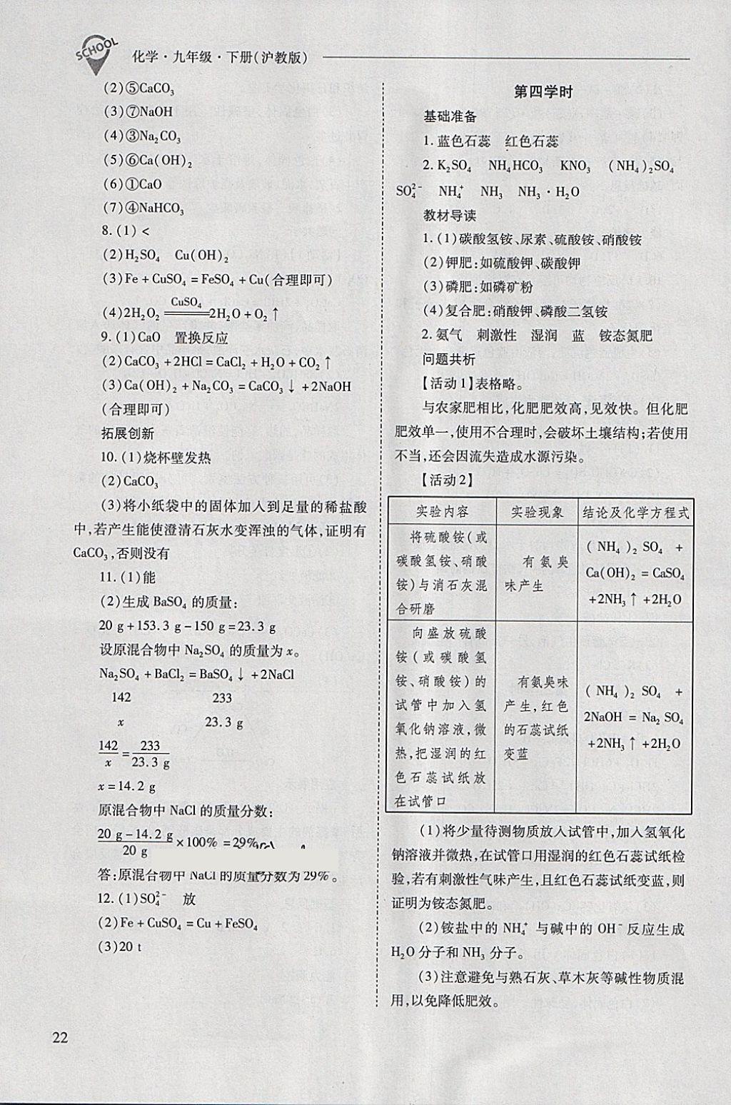 2018年新课程问题解决导学方案九年级化学下册沪教版 第22页