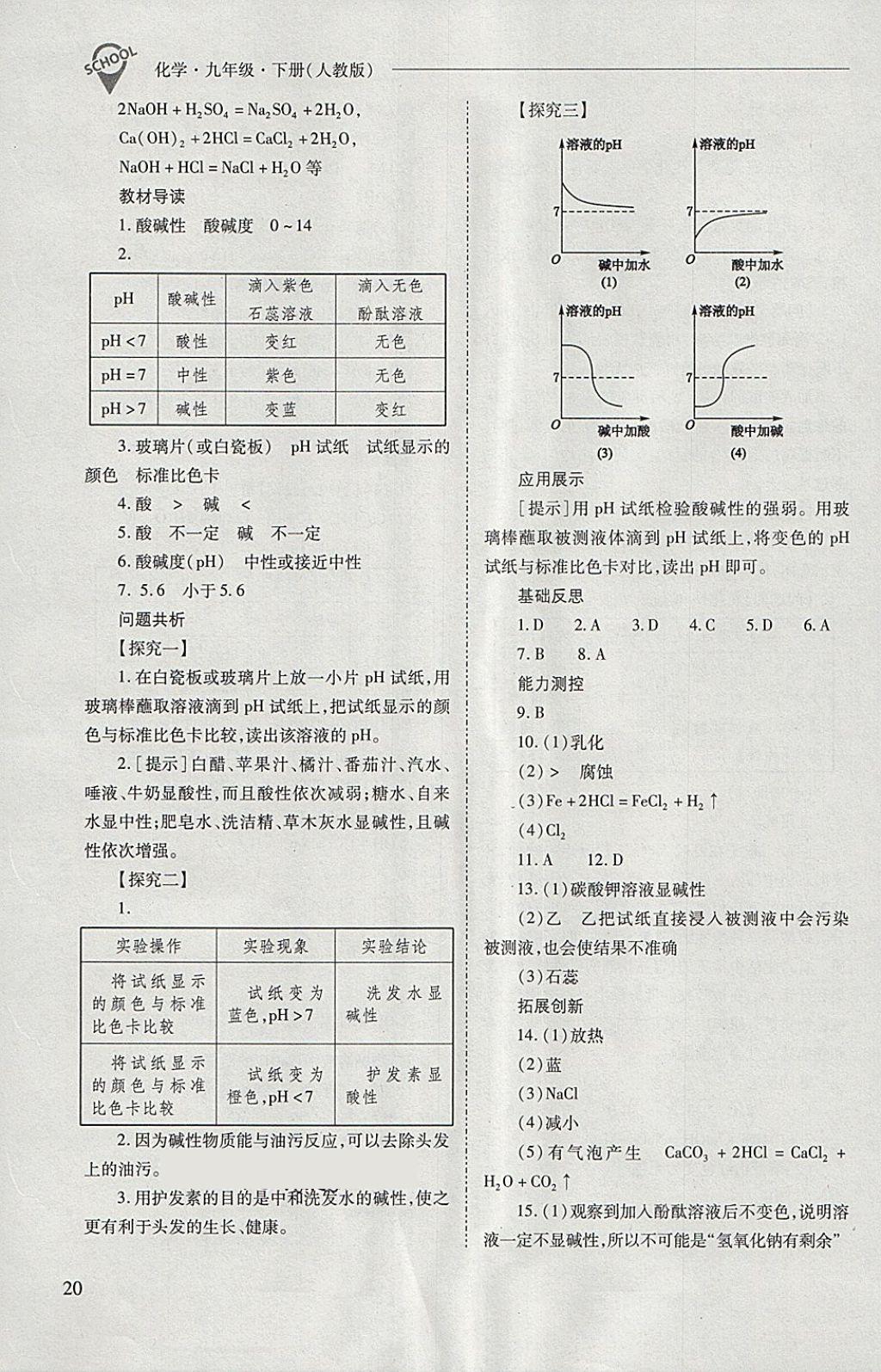 2018年新課程問題解決導(dǎo)學(xué)方案九年級化學(xué)下冊人教版 第20頁