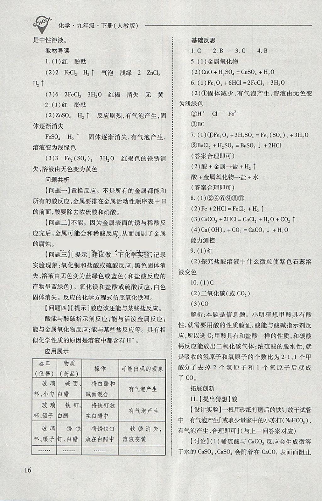 2018年新课程问题解决导学方案九年级化学下册人教版 第16页