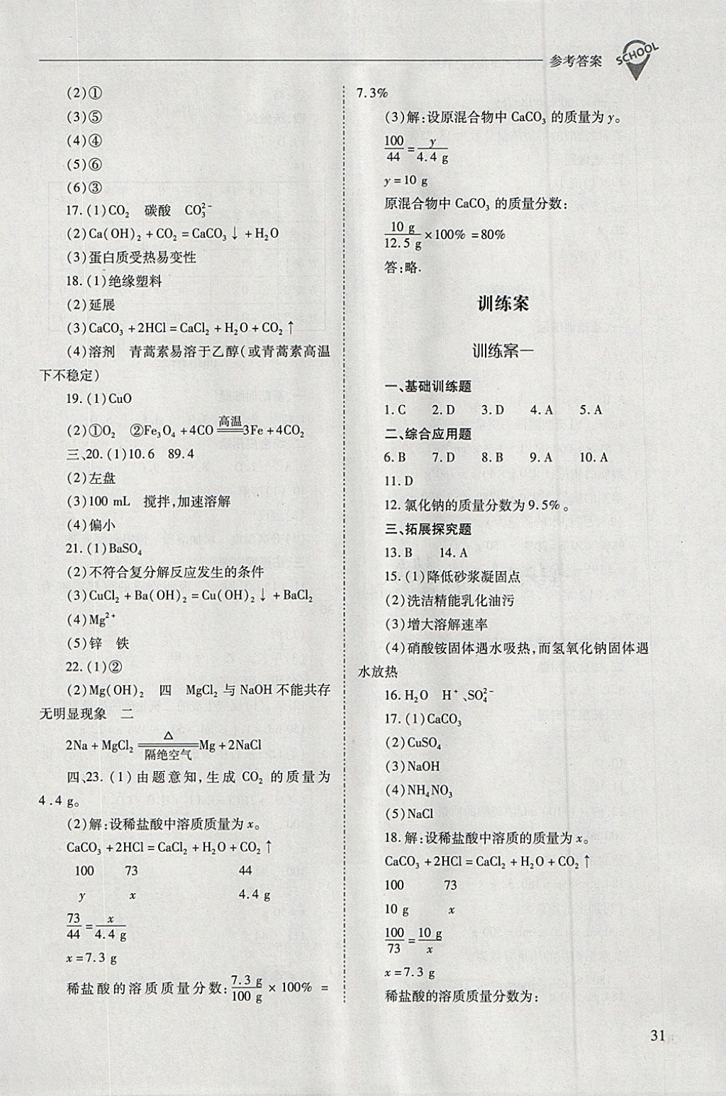 2018年新课程问题解决导学方案九年级化学下册沪教版 第31页