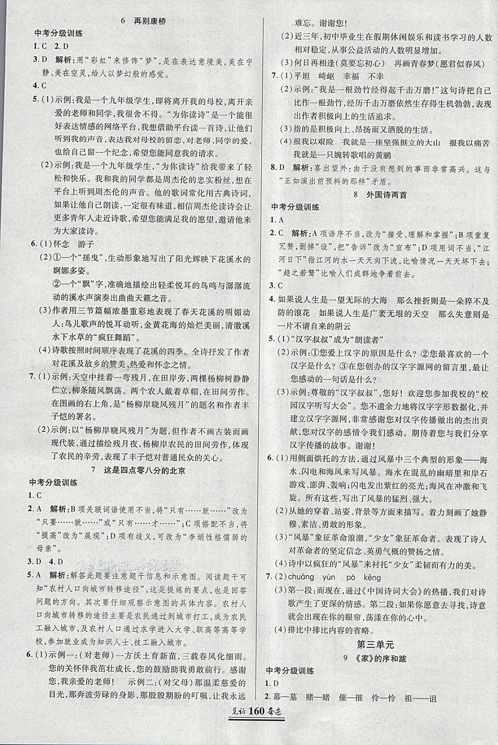 2018年見證奇跡英才學業(yè)設(shè)計與反饋九年級語文下冊語文版 第3頁