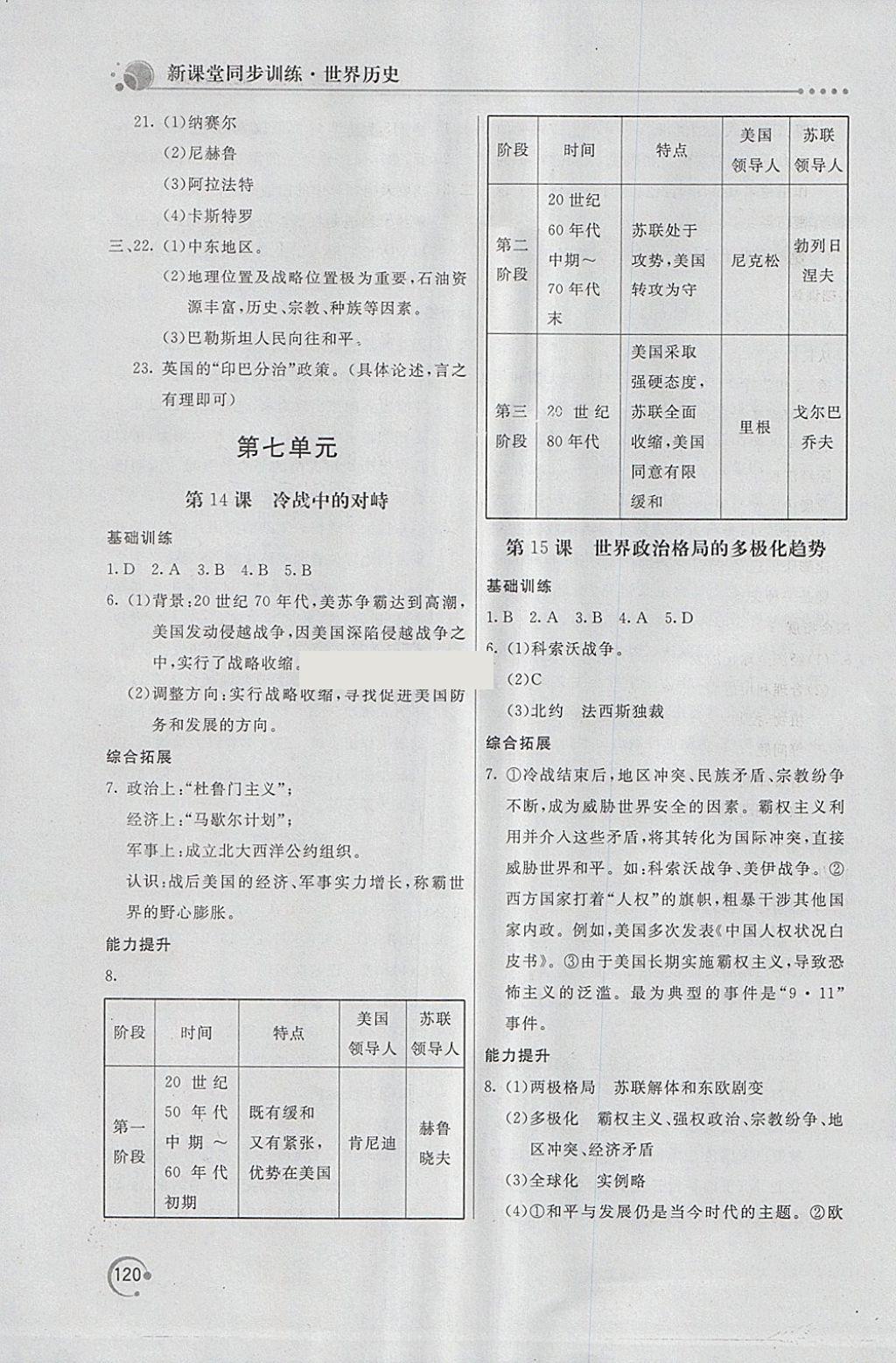 2018年新課堂同步訓練九年級世界歷史下冊人教版 第12頁