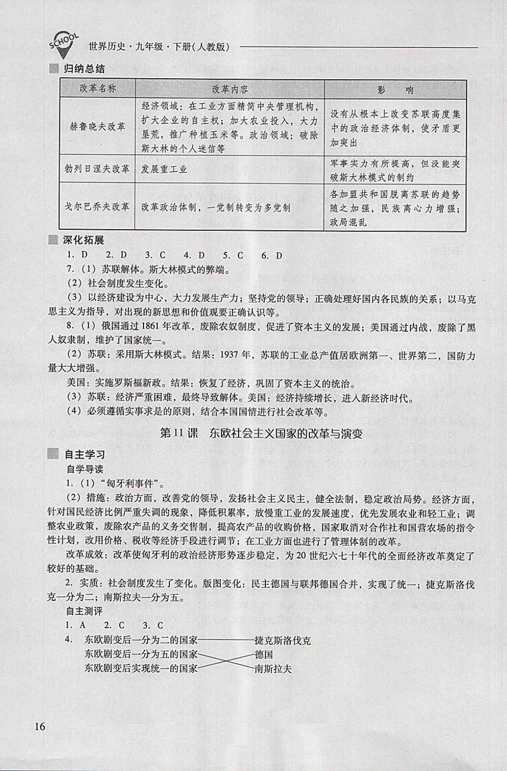 2018年新课程问题解决导学方案九年级世界历史下册人教版 第16页