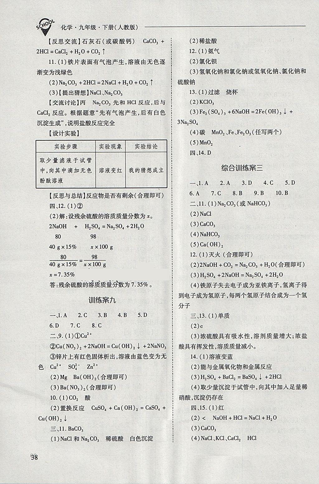 2018年新课程问题解决导学方案九年级化学下册人教版 第38页