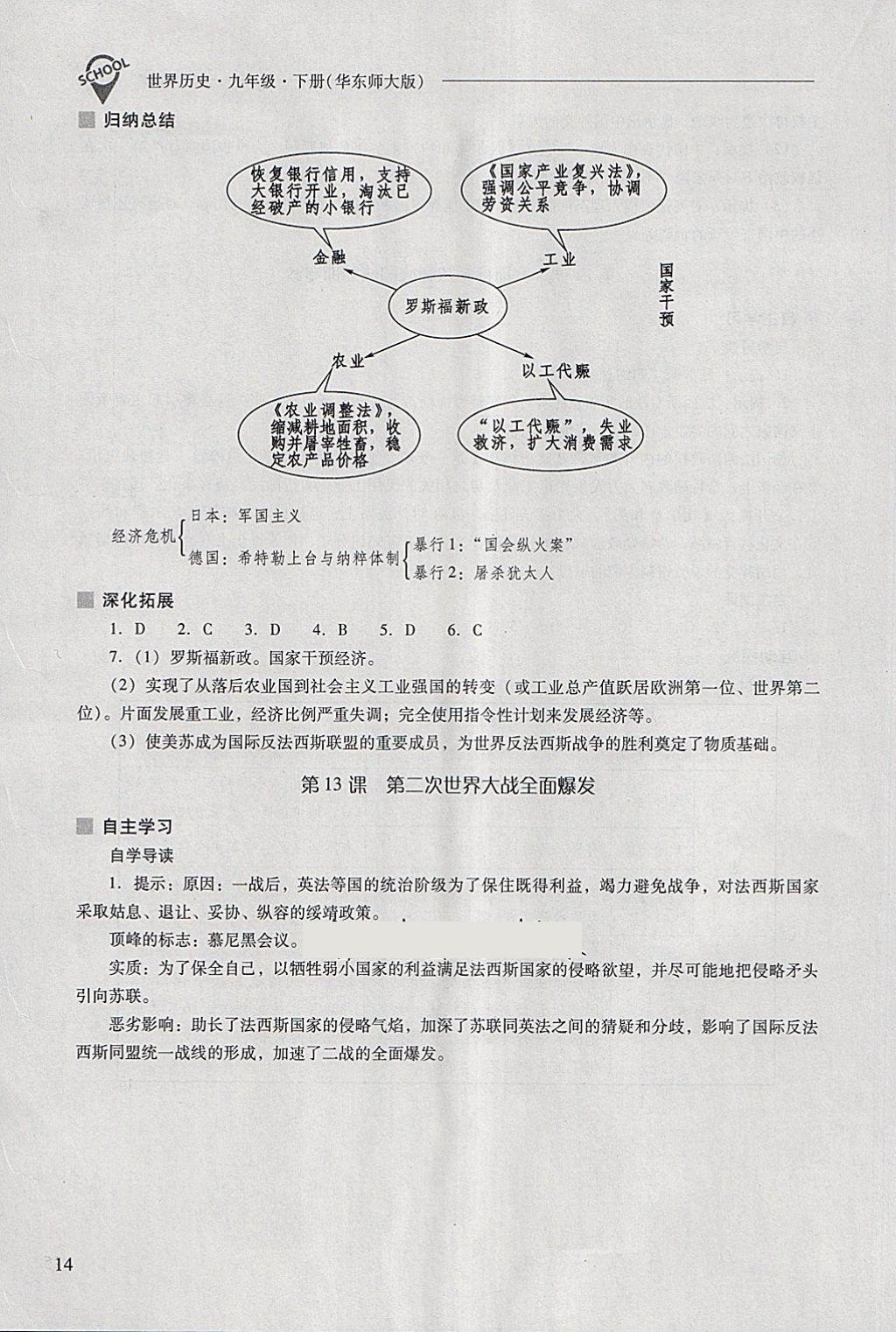 2018年新课程问题解决导学方案九年级世界历史下册华东师大版 第14页