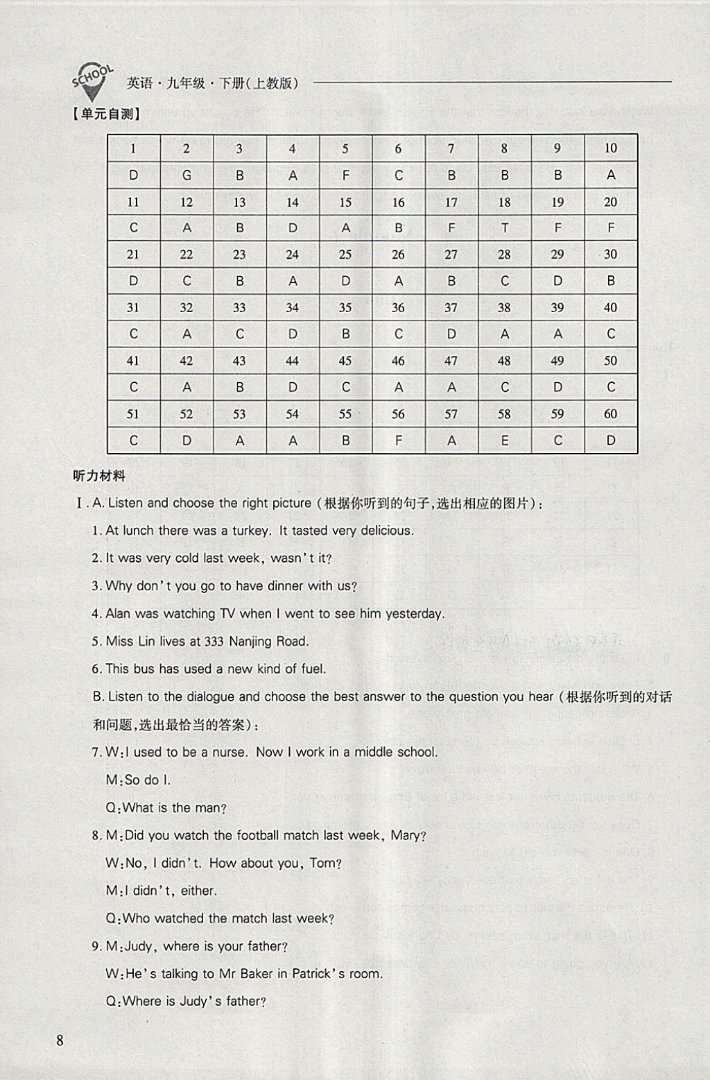 2018年新课程问题解决导学方案九年级英语下册上教版 第8页