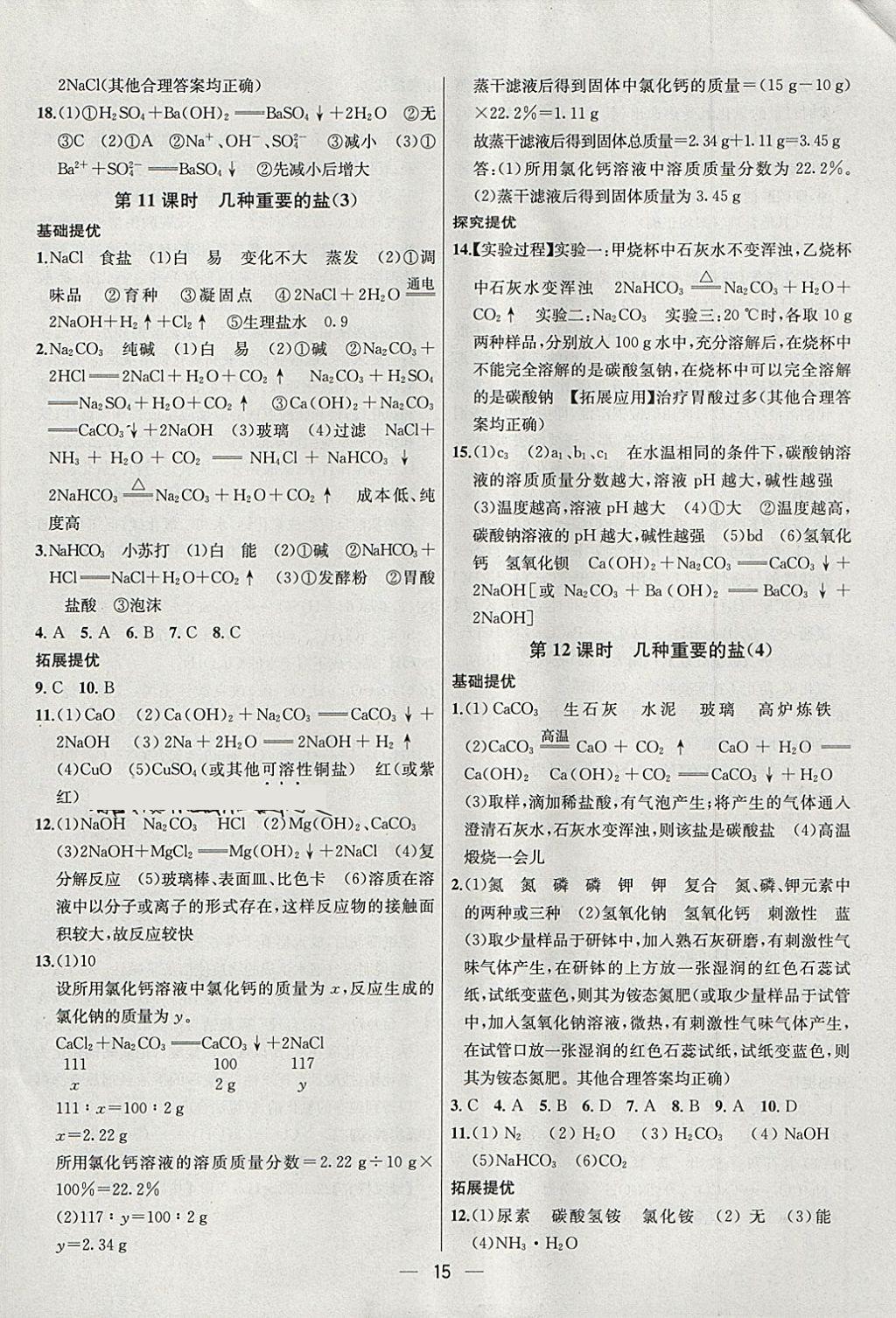 2018年金鑰匙提優(yōu)訓(xùn)練課課練九年級化學(xué)下冊上海版 第15頁