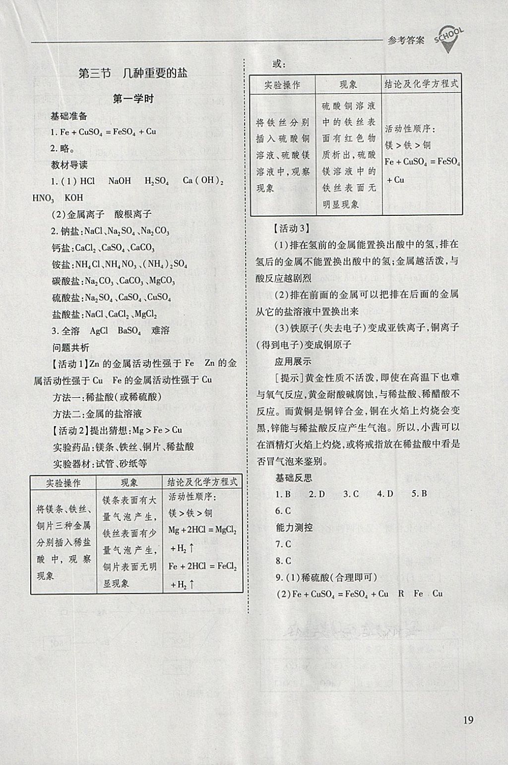 2018年新课程问题解决导学方案九年级化学下册沪教版 第19页