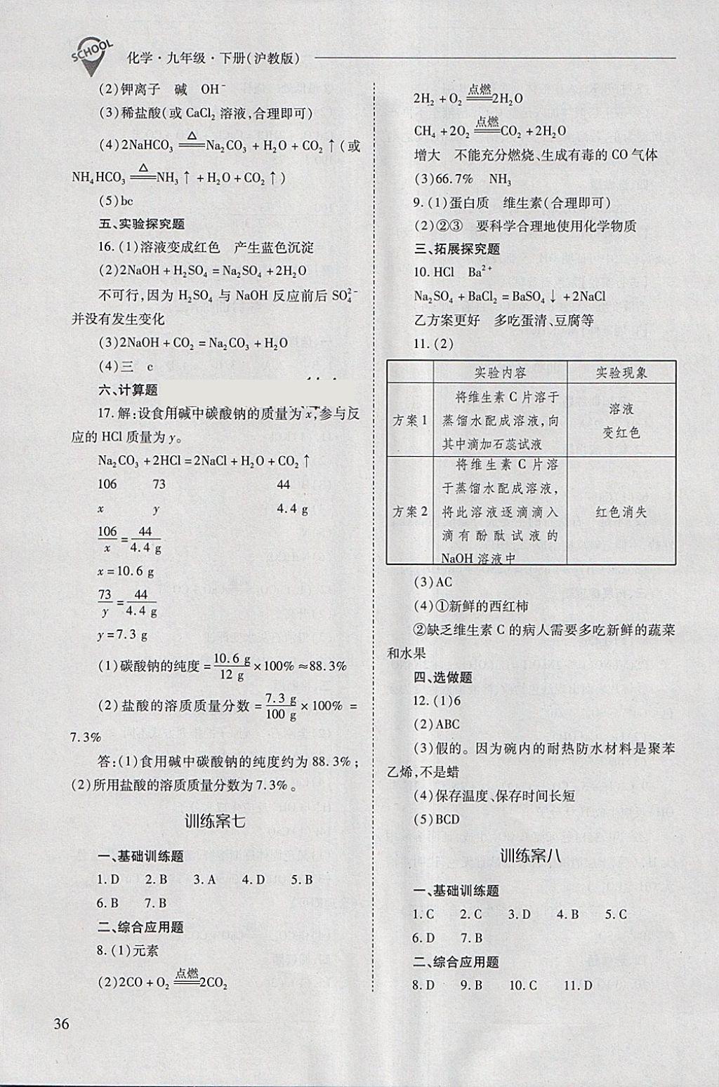 2018年新课程问题解决导学方案九年级化学下册沪教版 第36页