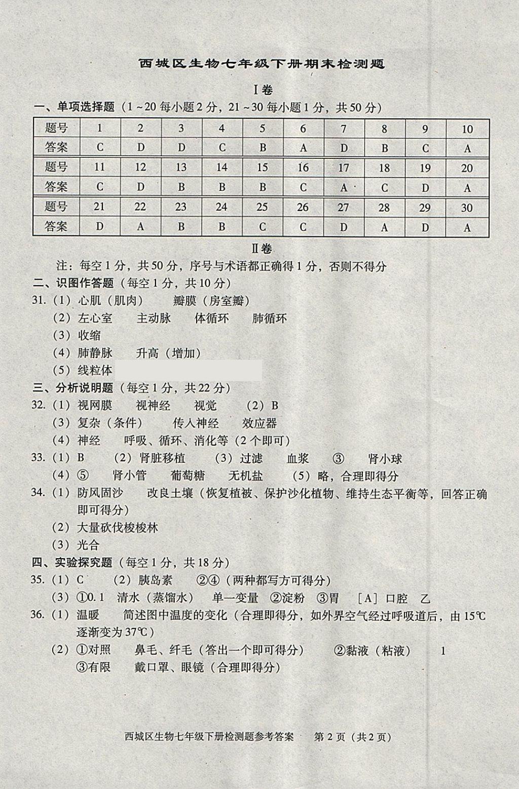 2018年學(xué)習(xí)探究診斷七年級(jí)生物下冊(cè) 第8頁