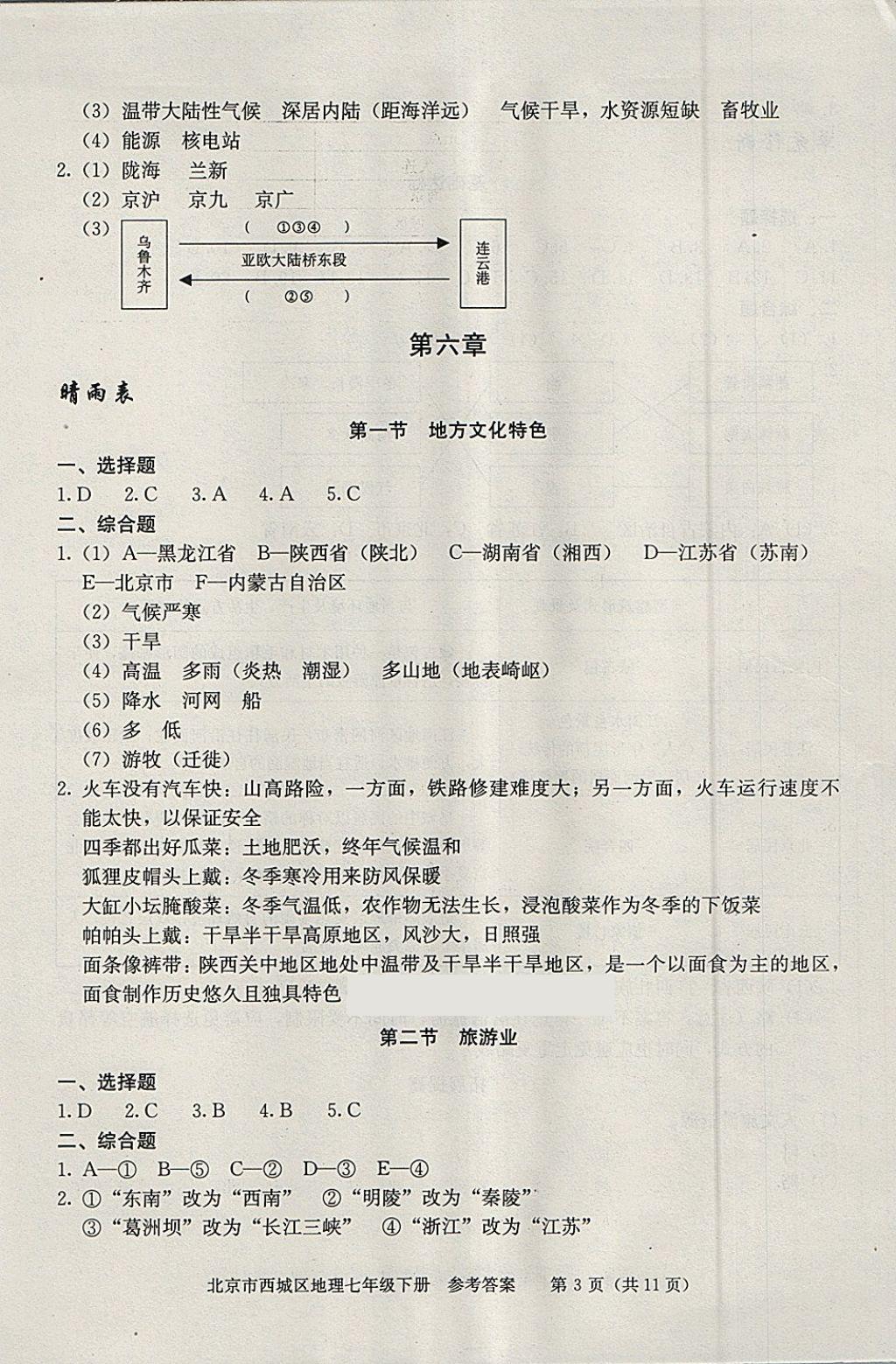 2018年學習探究診斷七年級地理下冊 第3頁