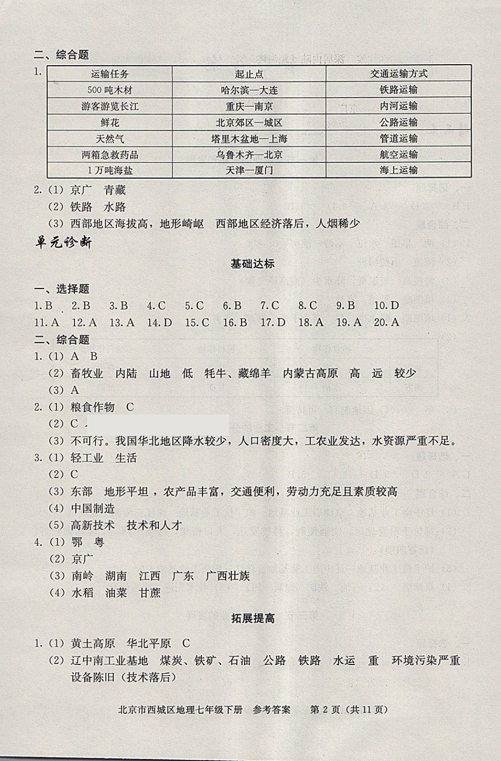 2018年學(xué)習(xí)探究診斷七年級(jí)地理下冊(cè) 第2頁(yè)