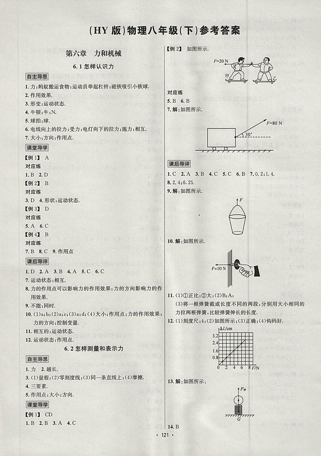 2018年优学名师名题八年级物理下册沪粤版 参考答案第1页