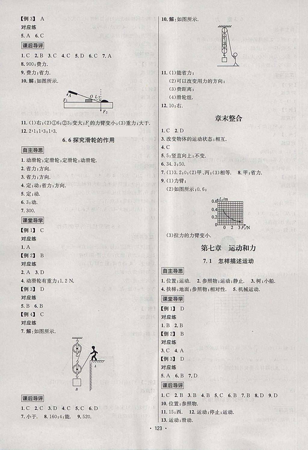 2018年優(yōu)學名師名題八年級物理下冊滬粵版 參考答案第2頁