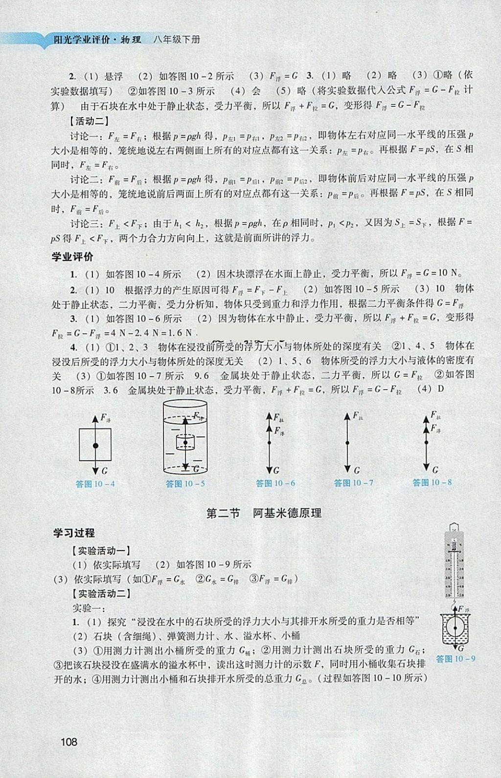 2018年阳光学业评价八年级物理下册人教版 第10页