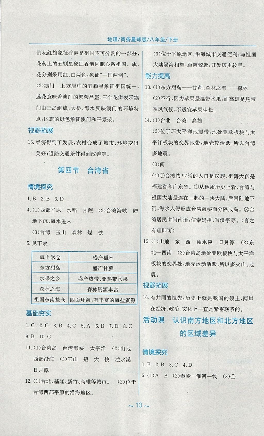 2018年新編基礎(chǔ)訓(xùn)練八年級(jí)地理下冊(cè)商務(wù)星球版 第5頁(yè)