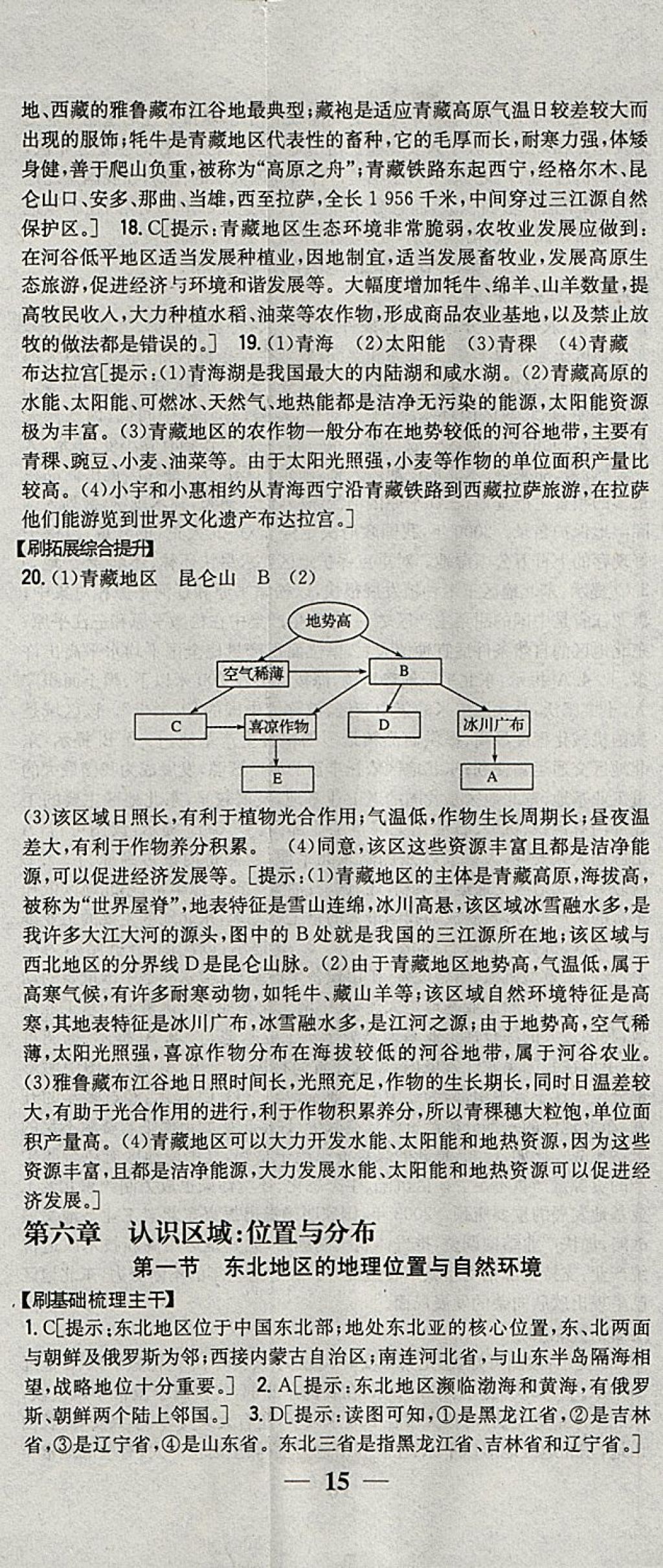 2018年優(yōu)化課堂必備滿分特訓(xùn)方案試題研究八年級(jí)地理下冊(cè)湘教版 參考答案第7頁