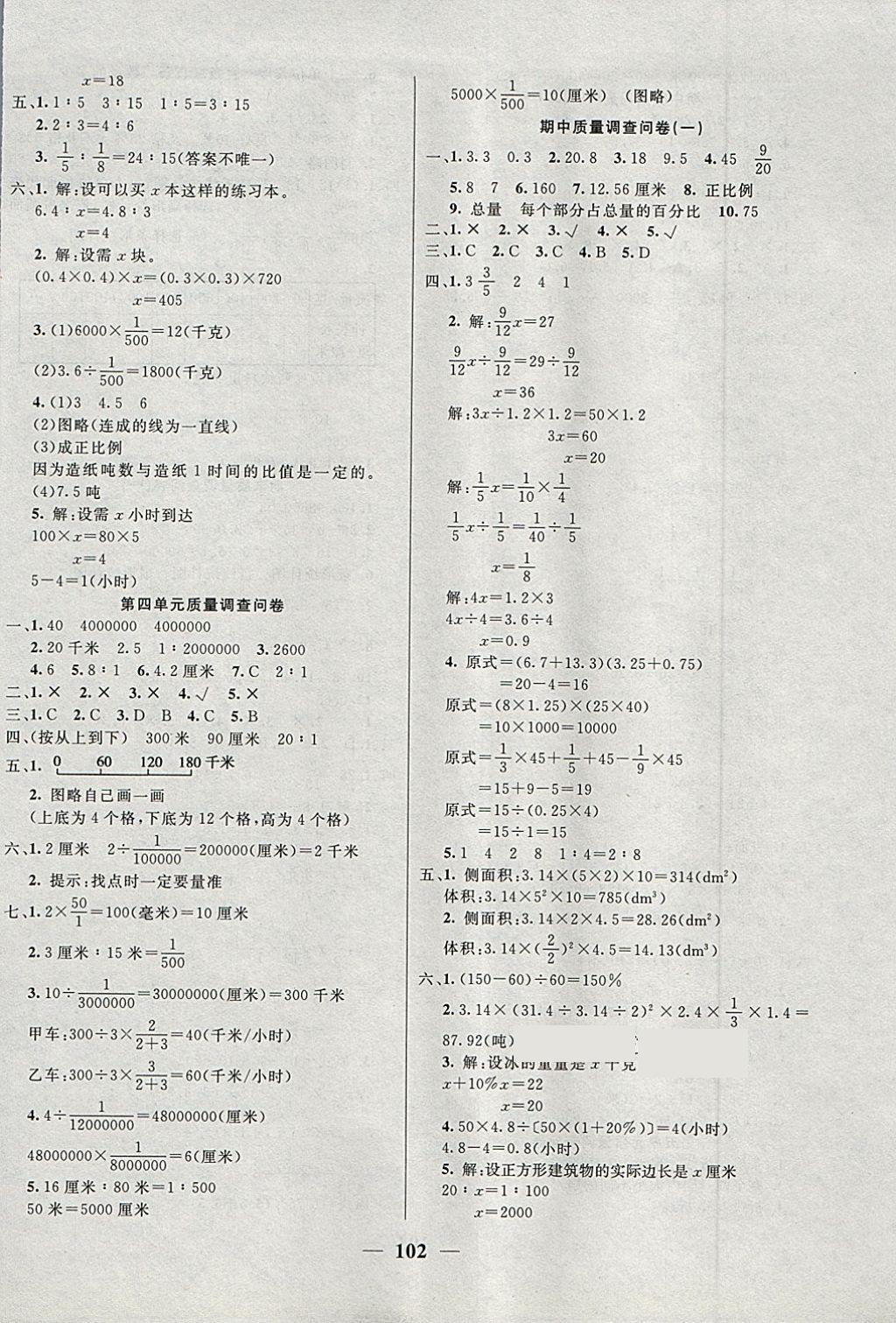 2018年东方传媒金钥匙组合训练六年级数学下册青岛版 第10页