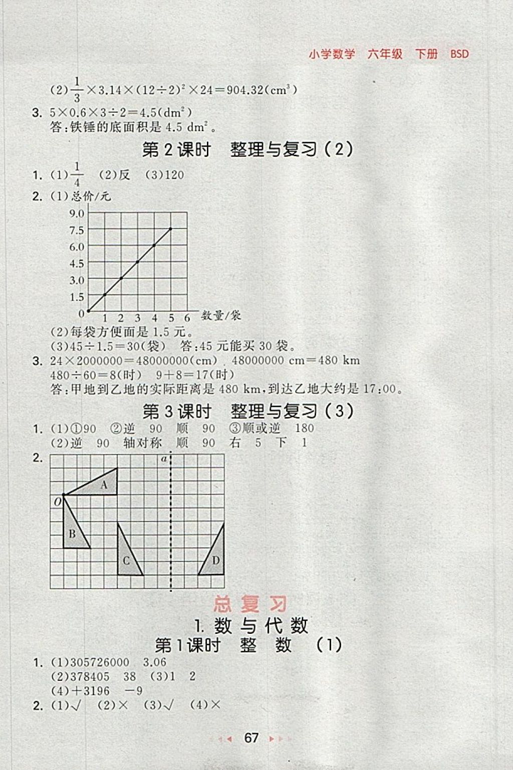 2018年53隨堂測小學(xué)數(shù)學(xué)六年級下冊北師大版 第9頁