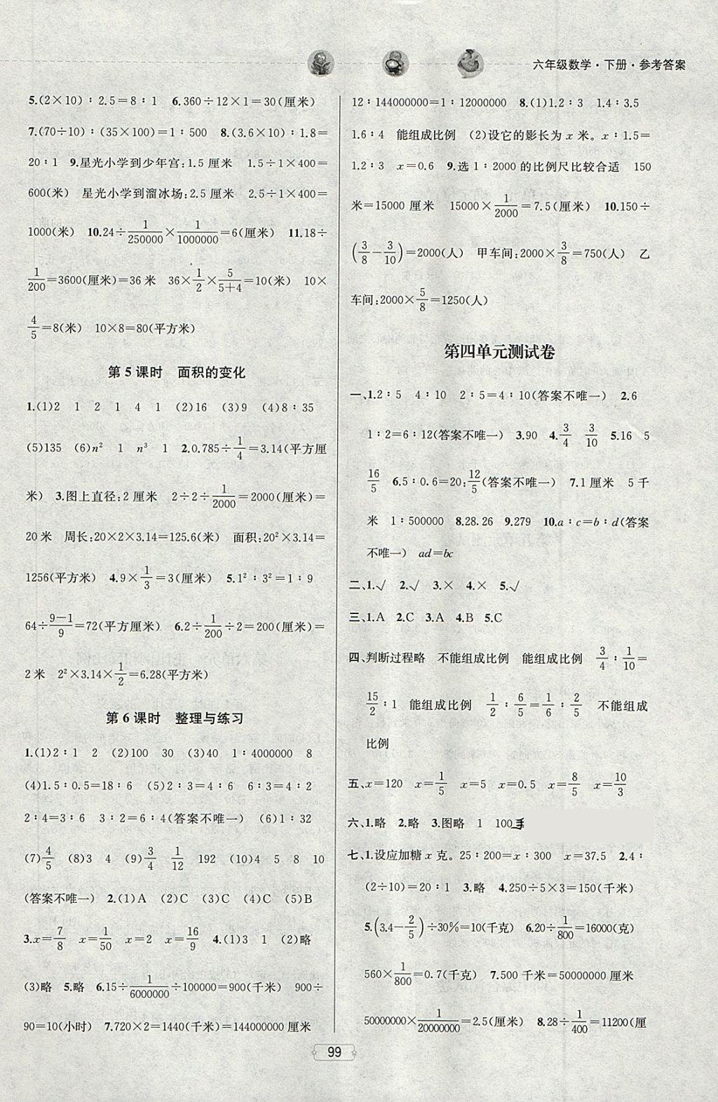 2018年金鑰匙提優(yōu)訓練課課練六年級數(shù)學下冊江蘇版 第5頁