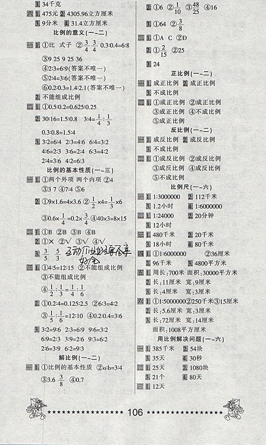 2018年一天一頁每日6分鐘應(yīng)用題天天練六年級下冊 參考答案第2頁