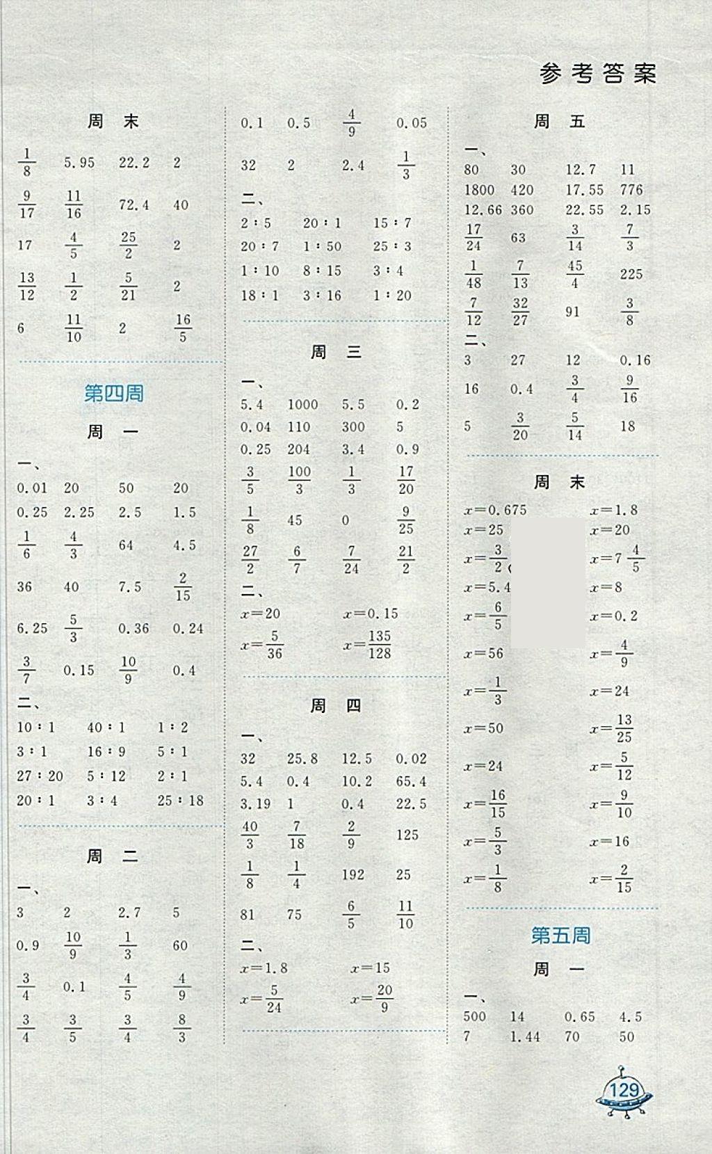 2018年計(jì)算天天練六年級(jí)下冊(cè)蘇教版 第3頁