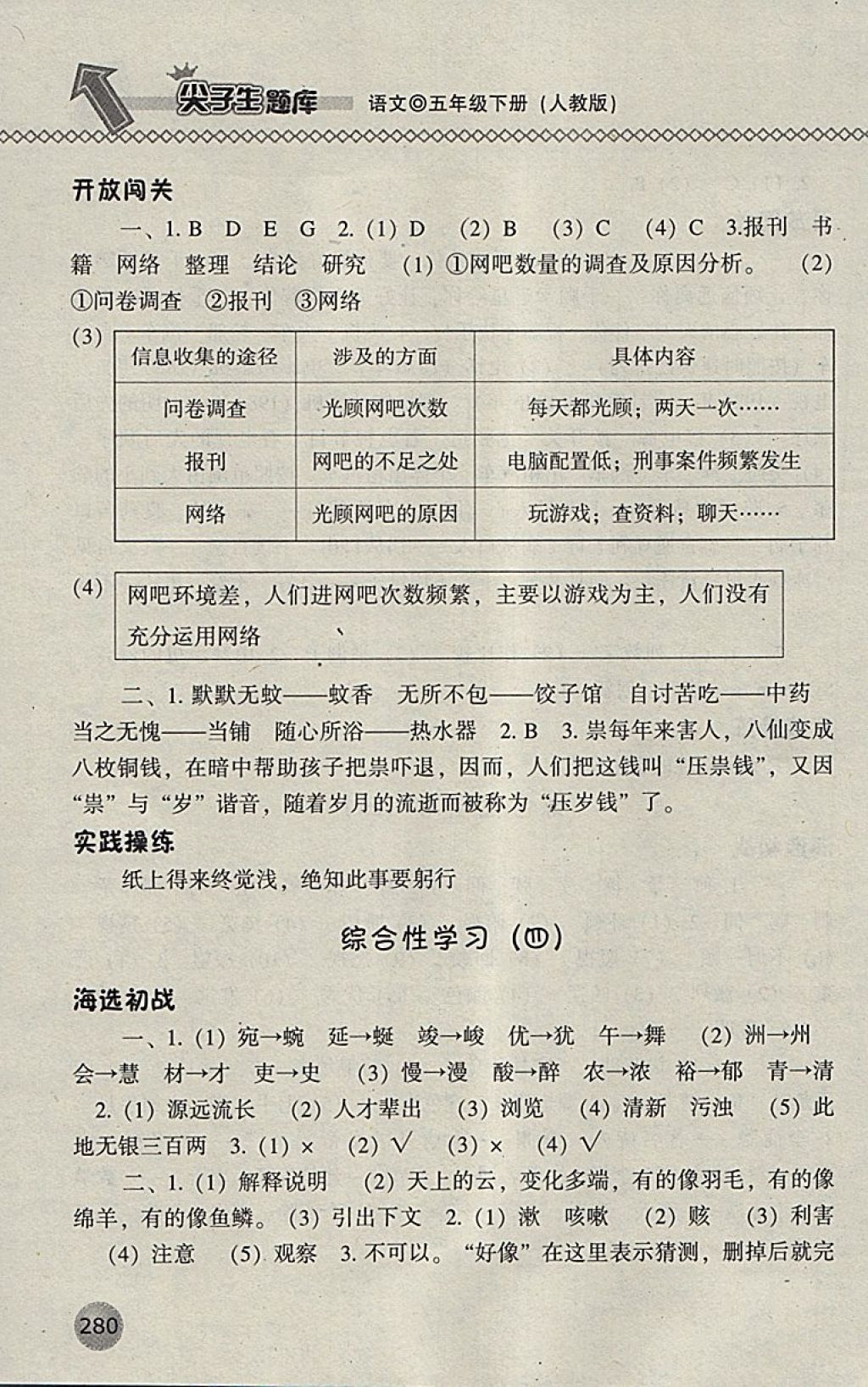 2018年尖子生題庫五年級語文下冊人教版 第22頁