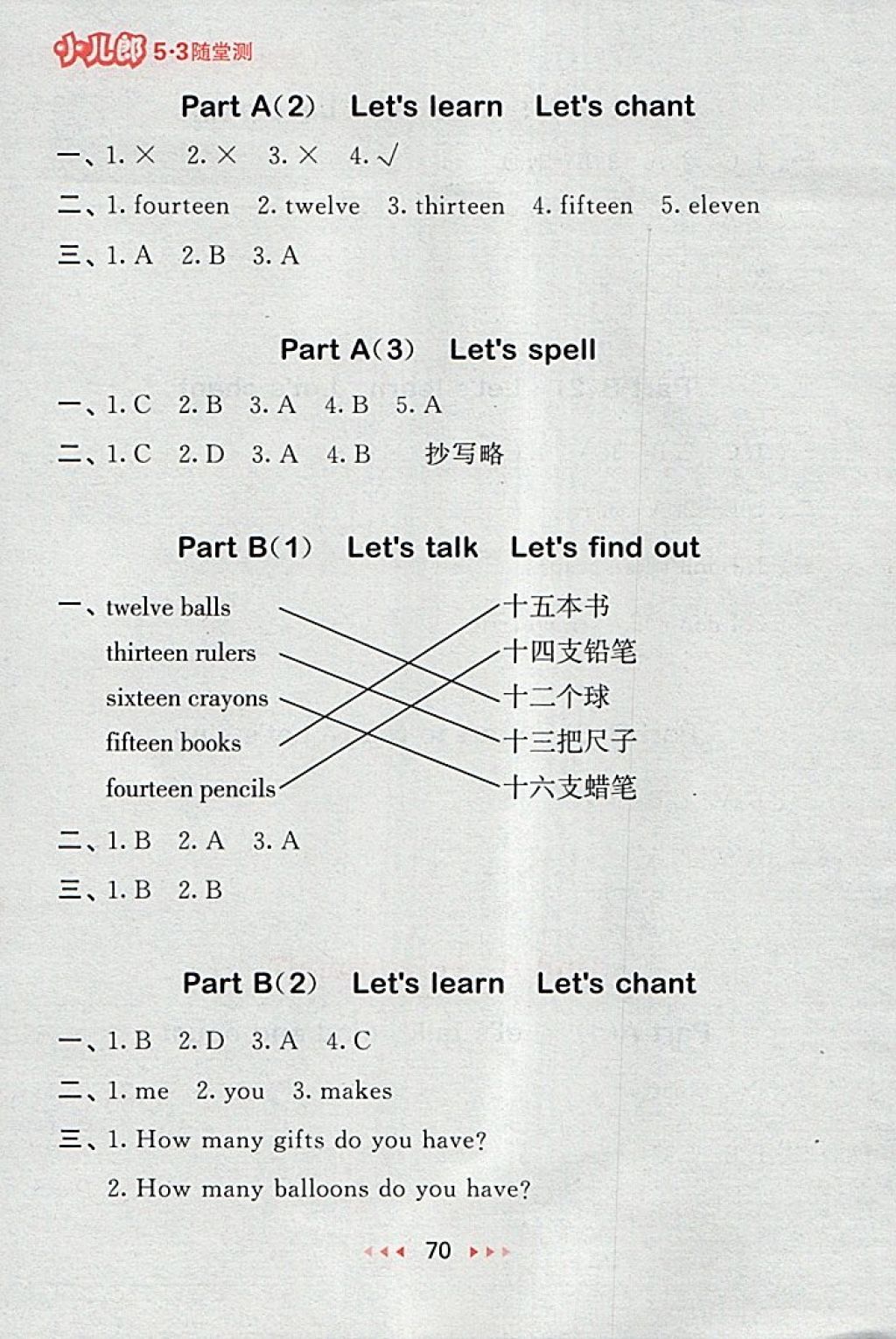 2018年53隨堂測(cè)小學(xué)英語(yǔ)三年級(jí)下冊(cè)人教PEP版 第10頁(yè)