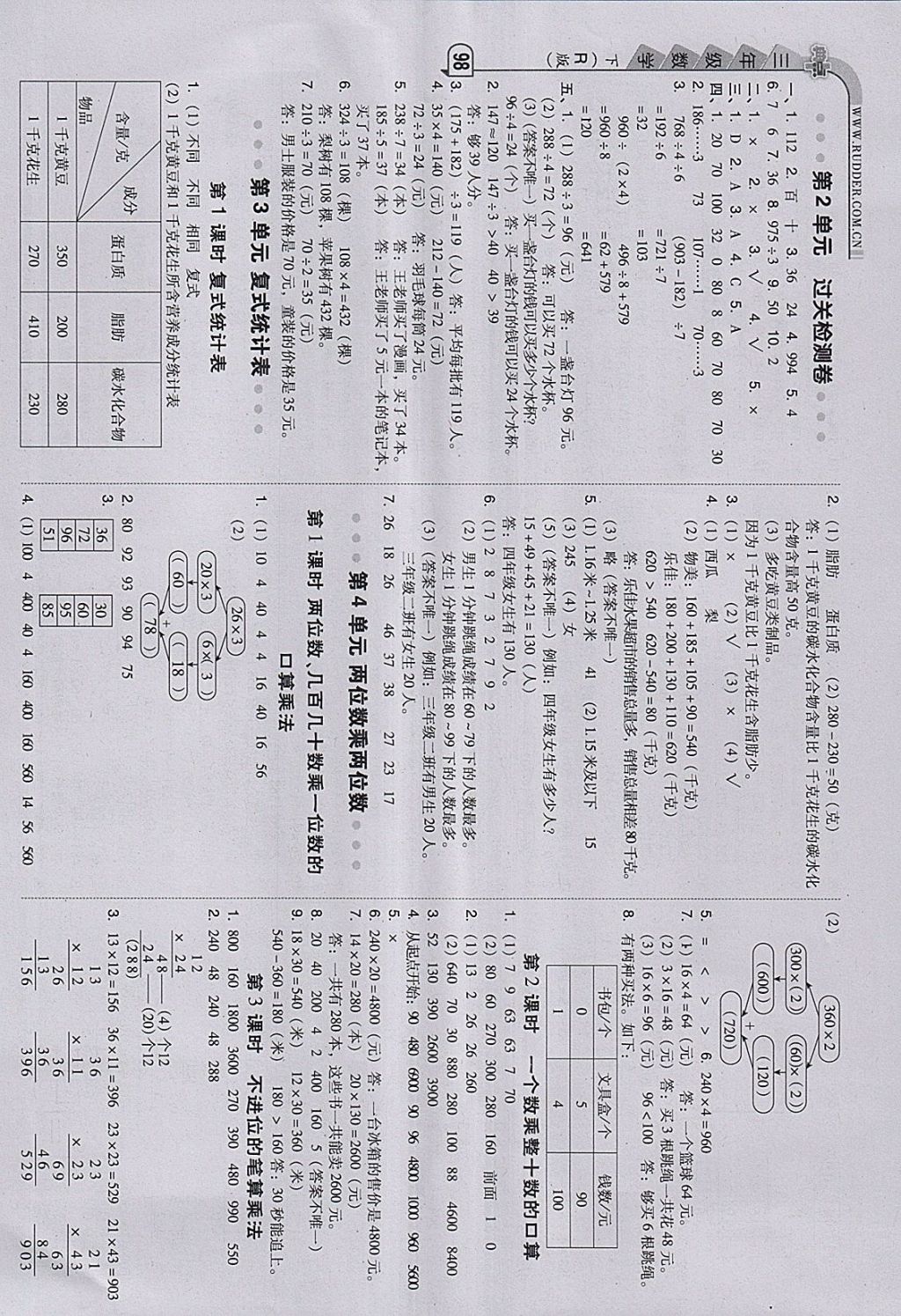 2018年綜合應用創(chuàng)新題典中點三年級數(shù)學下冊人教版 參考答案第7頁