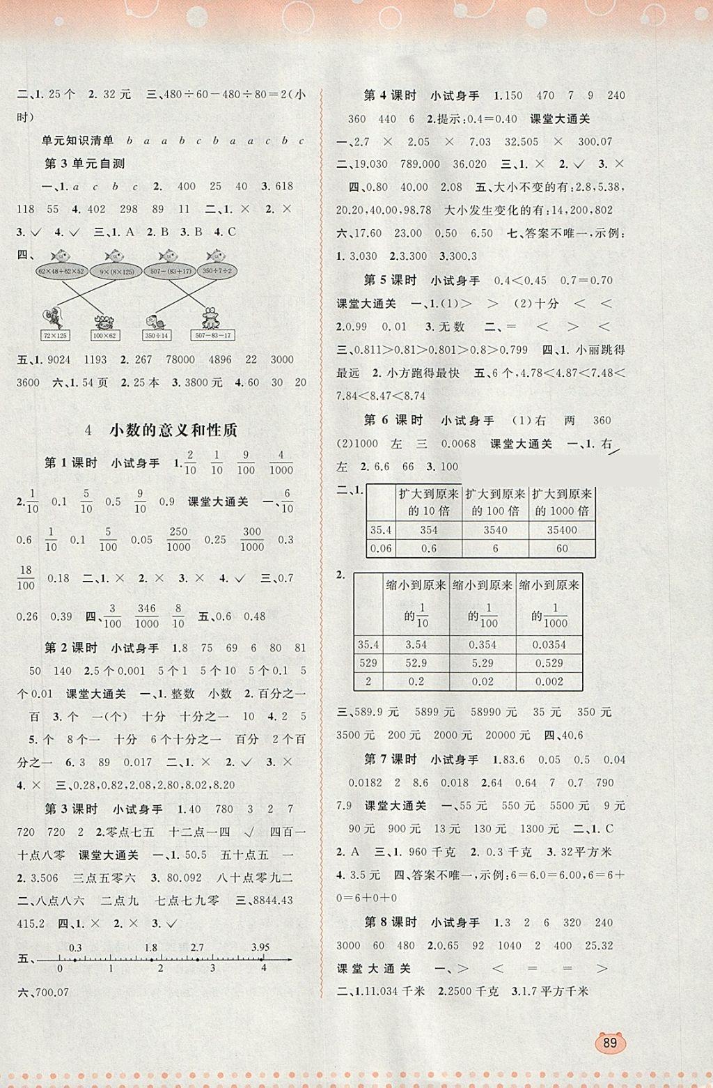 2018年新課程學習與測評同步學習四年級數(shù)學下冊人教版 第3頁