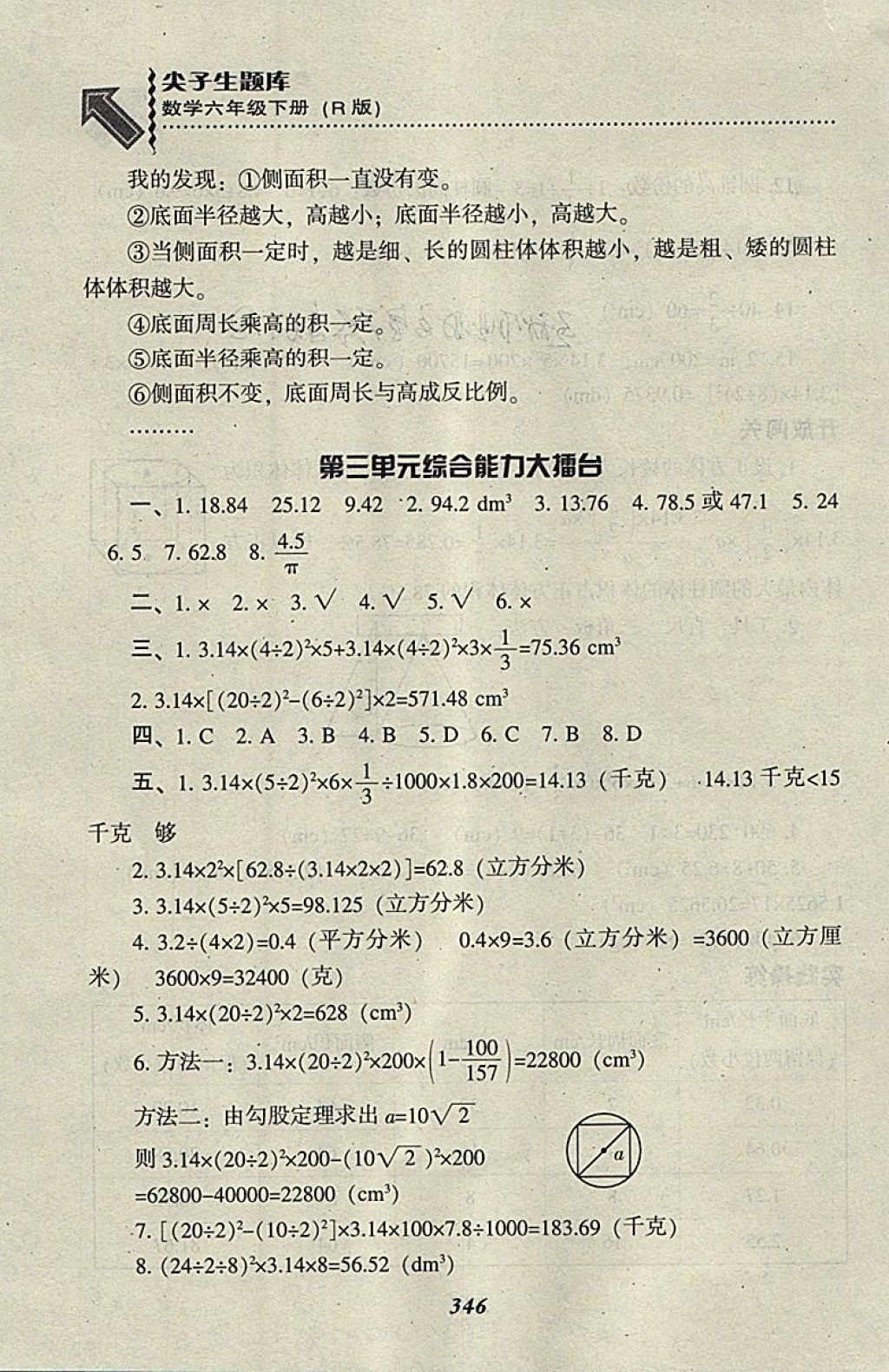 2018年尖子生題庫(kù)六年級(jí)數(shù)學(xué)下冊(cè)人教版 第12頁(yè)