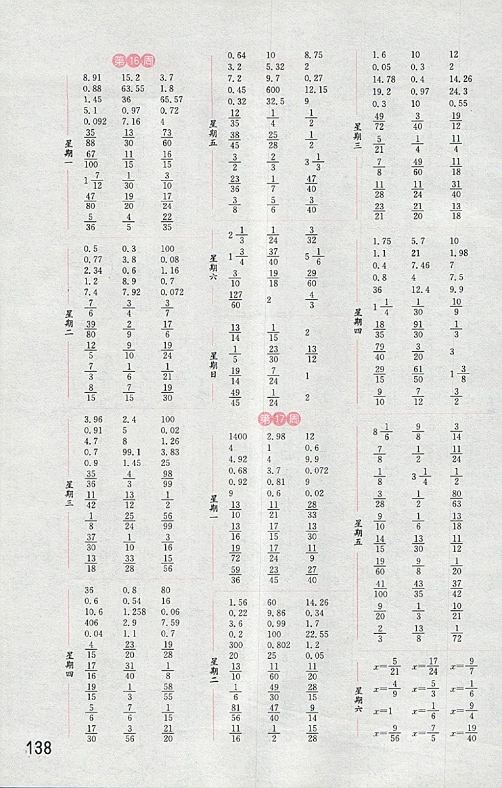 2018年通城學(xué)典小學(xué)數(shù)學(xué)計(jì)算能手五年級(jí)下冊(cè)人教版 第8頁(yè)