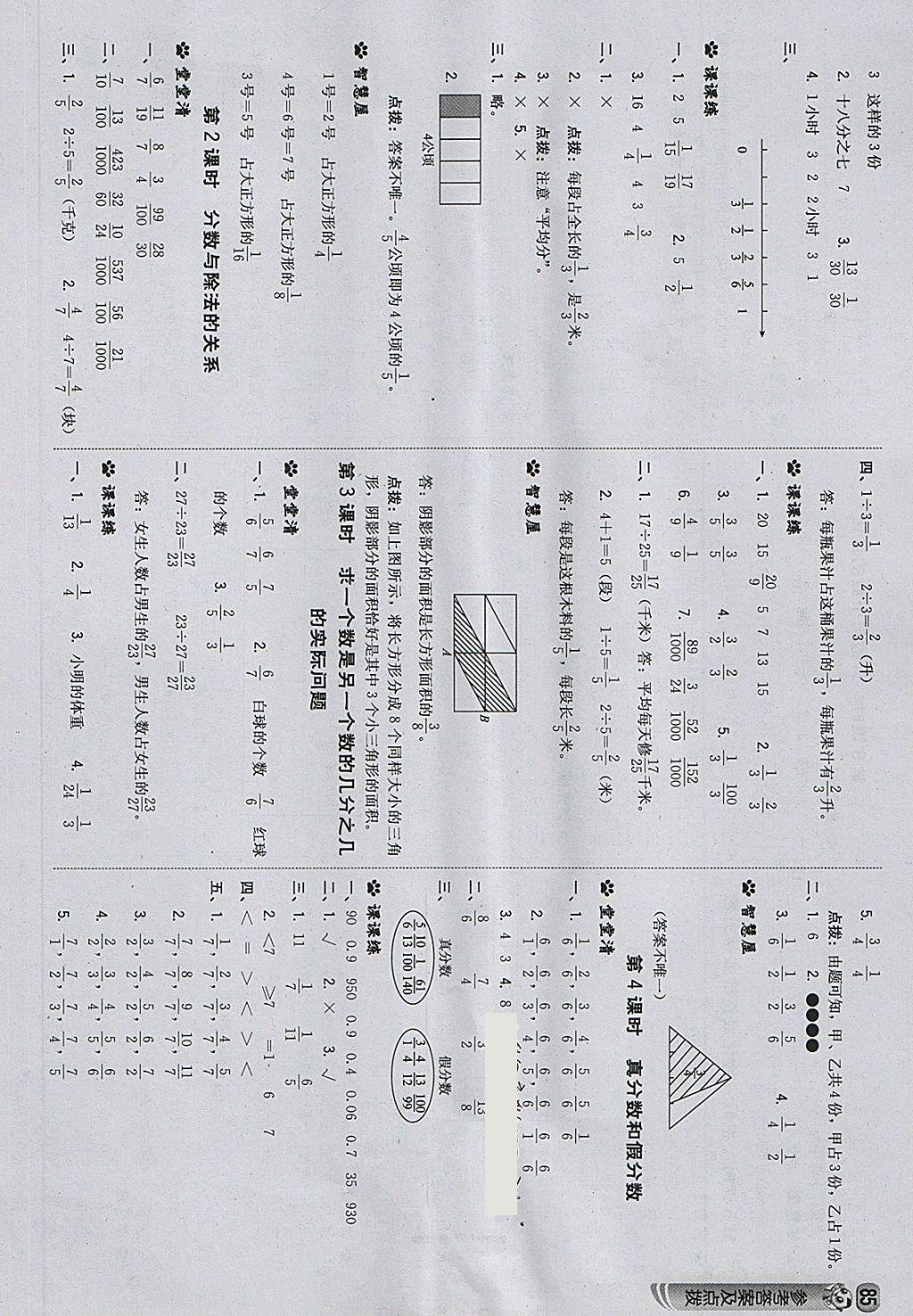 2018年综合应用创新题典中点五年级数学下册苏教版 参考答案第11页