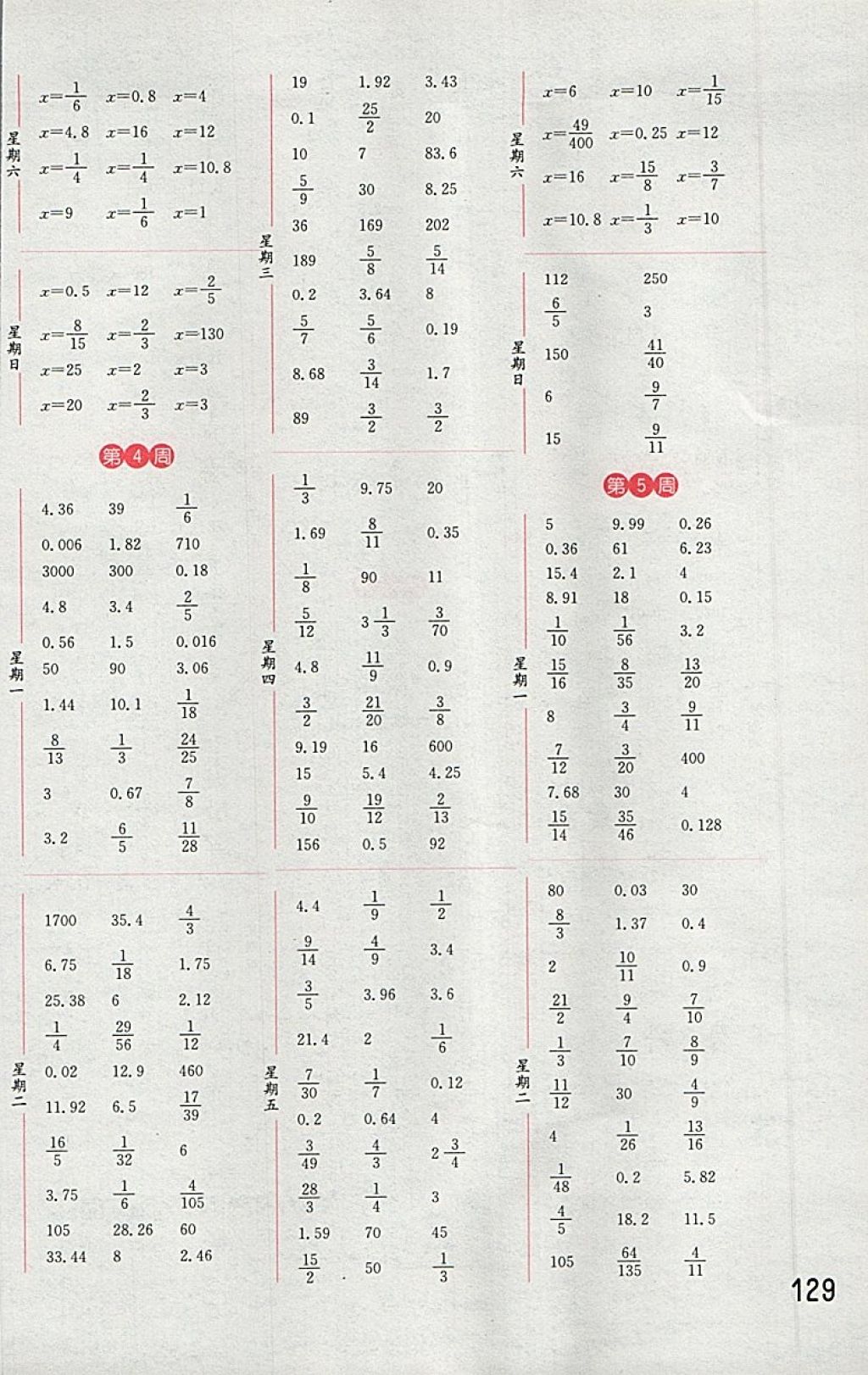 2018年通城學典小學數學計算能手六年級下冊北師大版 第3頁