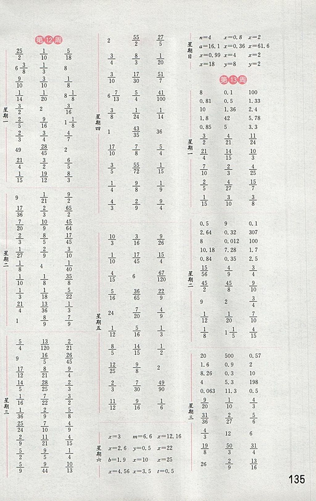 2018年通城學典小學數(shù)學計算能手五年級下冊北師大版 第9頁