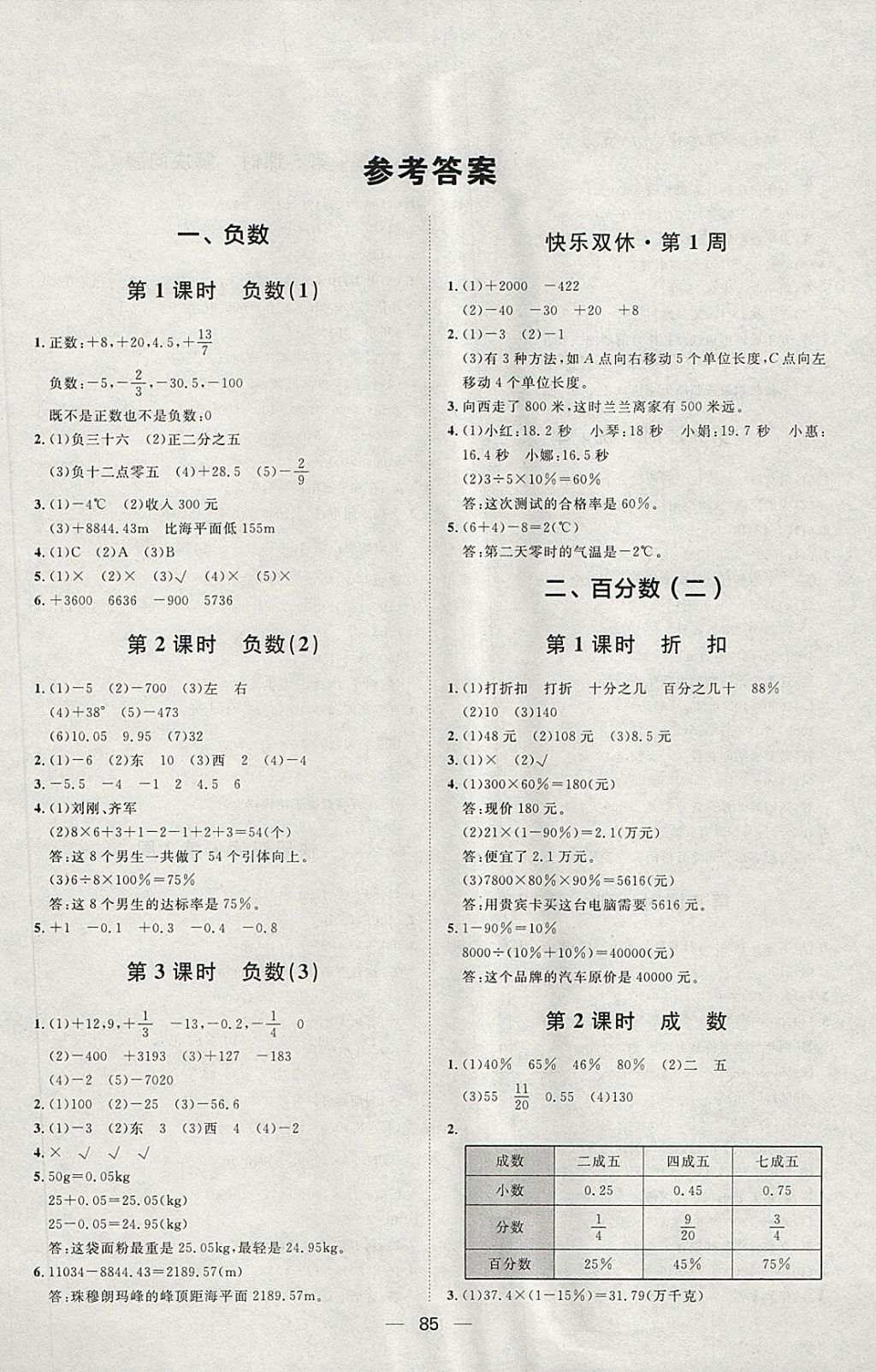 2018年阳光计划第一步六年级数学下册人教版 第1页