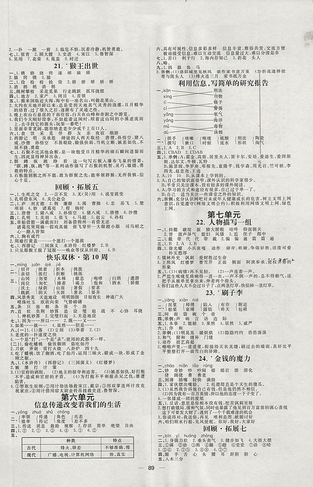 2018年阳光计划第一步五年级语文下册人教版 第5页