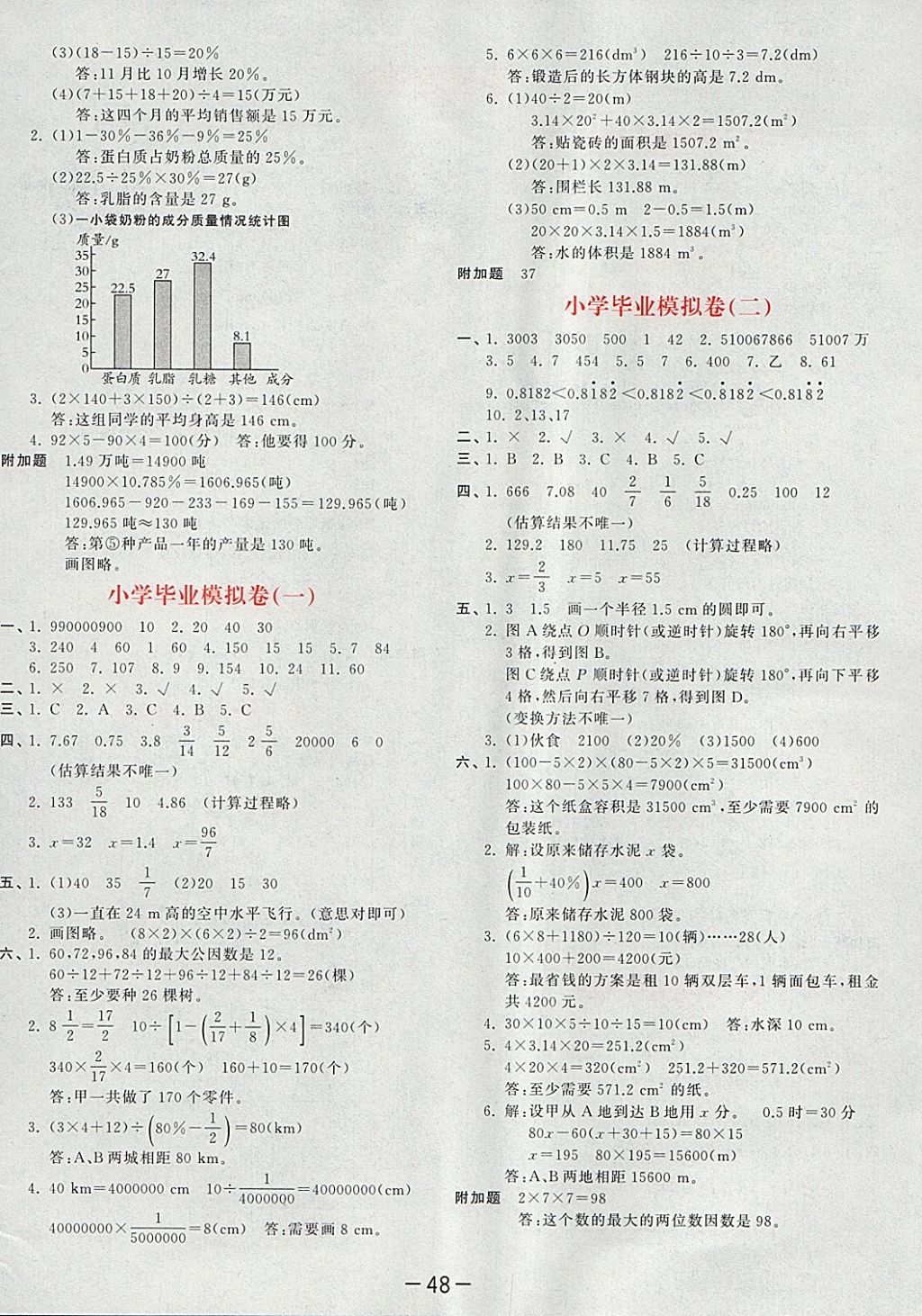 2018年53天天练小学数学六年级下册北师大版 第4页