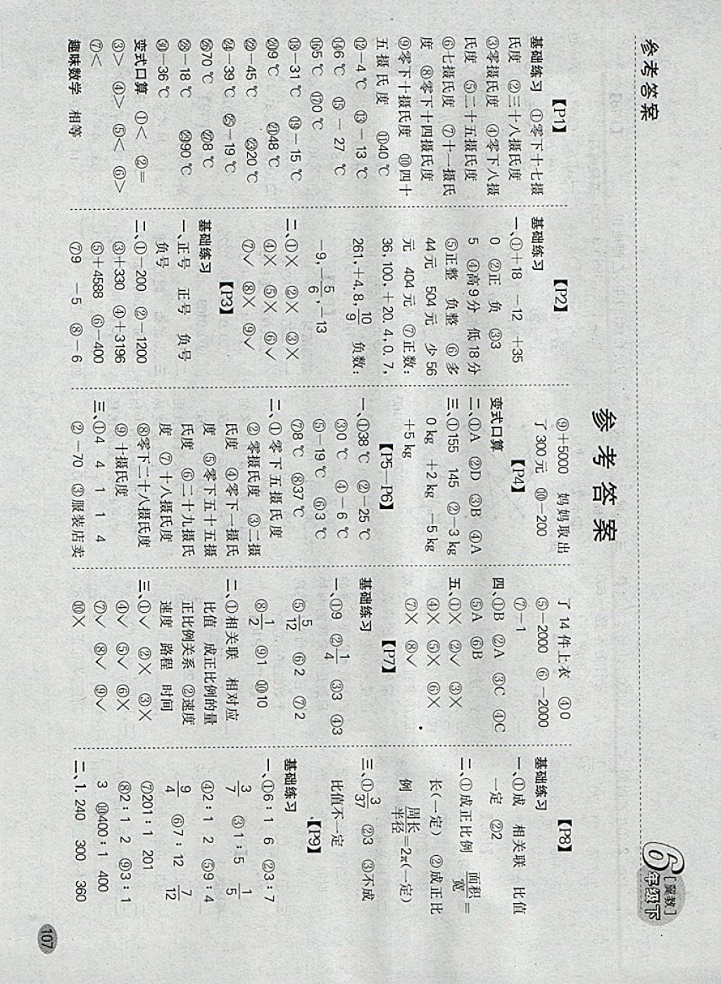 2018年同步口算題卡六年級(jí)下冊(cè)冀教版 第1頁(yè)