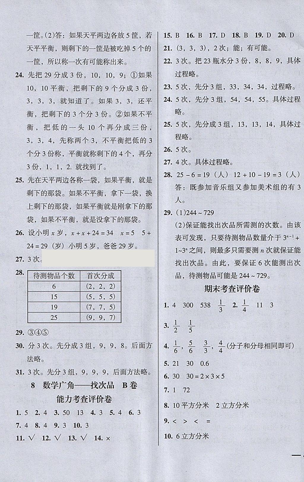 2018年?duì)钤蝗掏黄艫B測(cè)試卷五年級(jí)數(shù)學(xué)下冊(cè) 第11頁(yè)