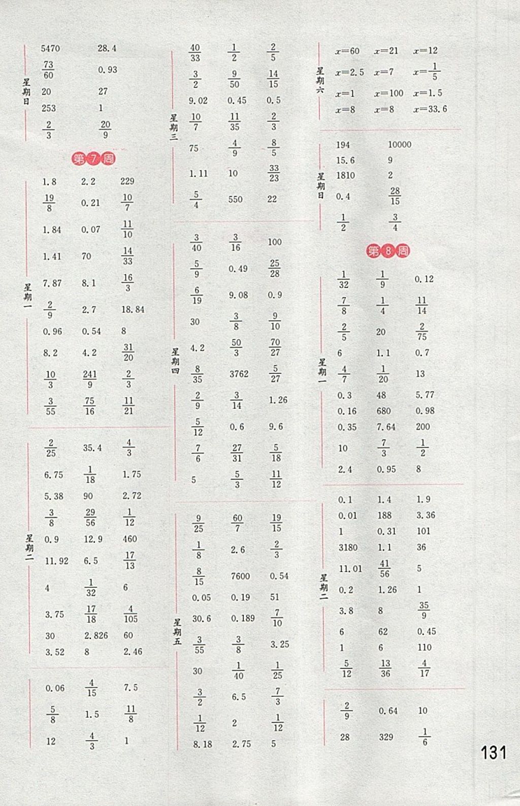 2018年通城学典计算能手六年级数学下册苏教版 第5页