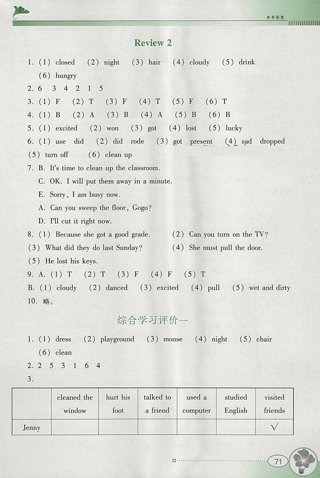 2018年南方新课堂金牌学案六年级英语下册粤人民版 第9页