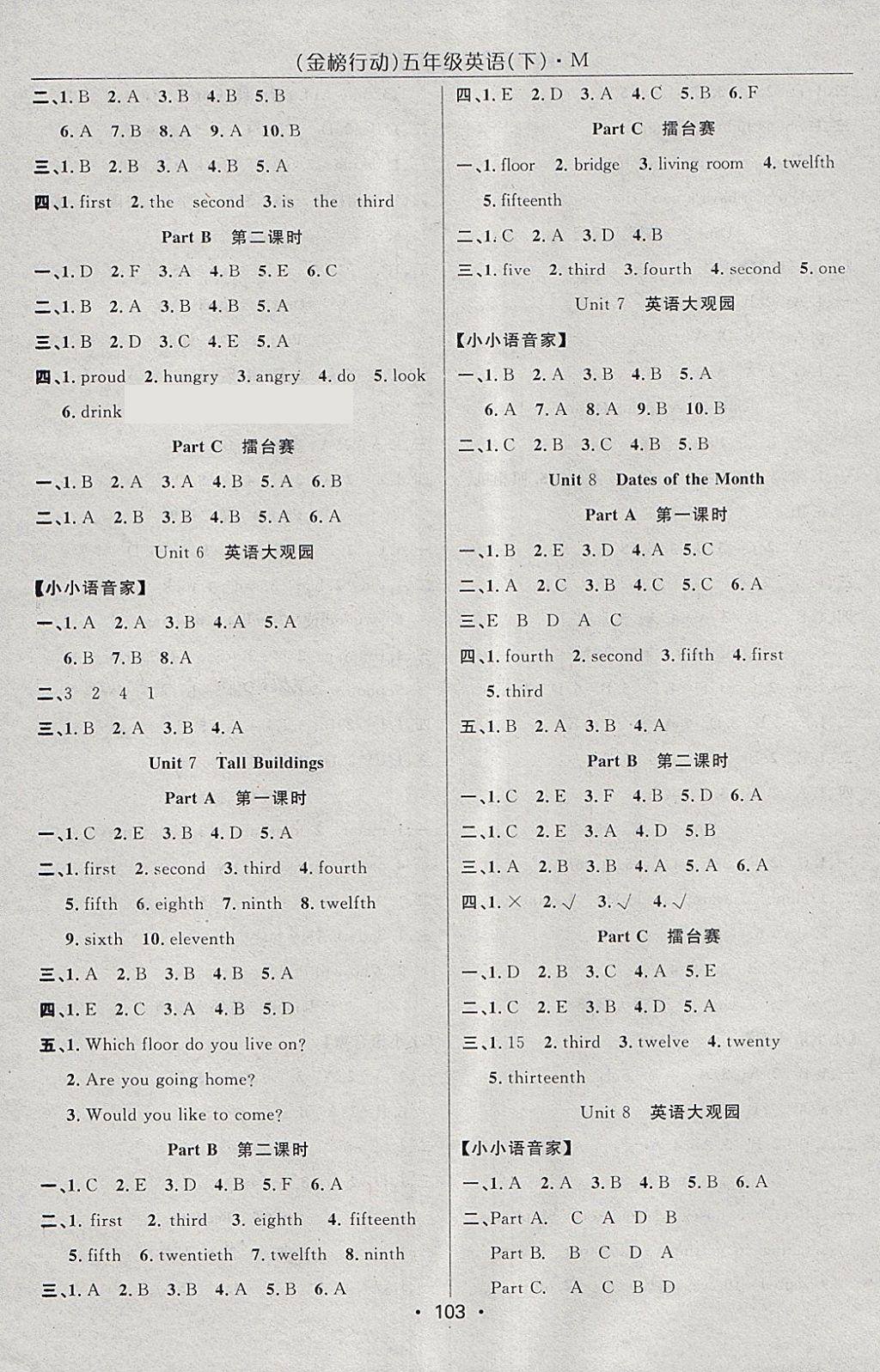 2018年金榜行動高效課堂助教型教輔五年級英語下冊閩教版 第3頁