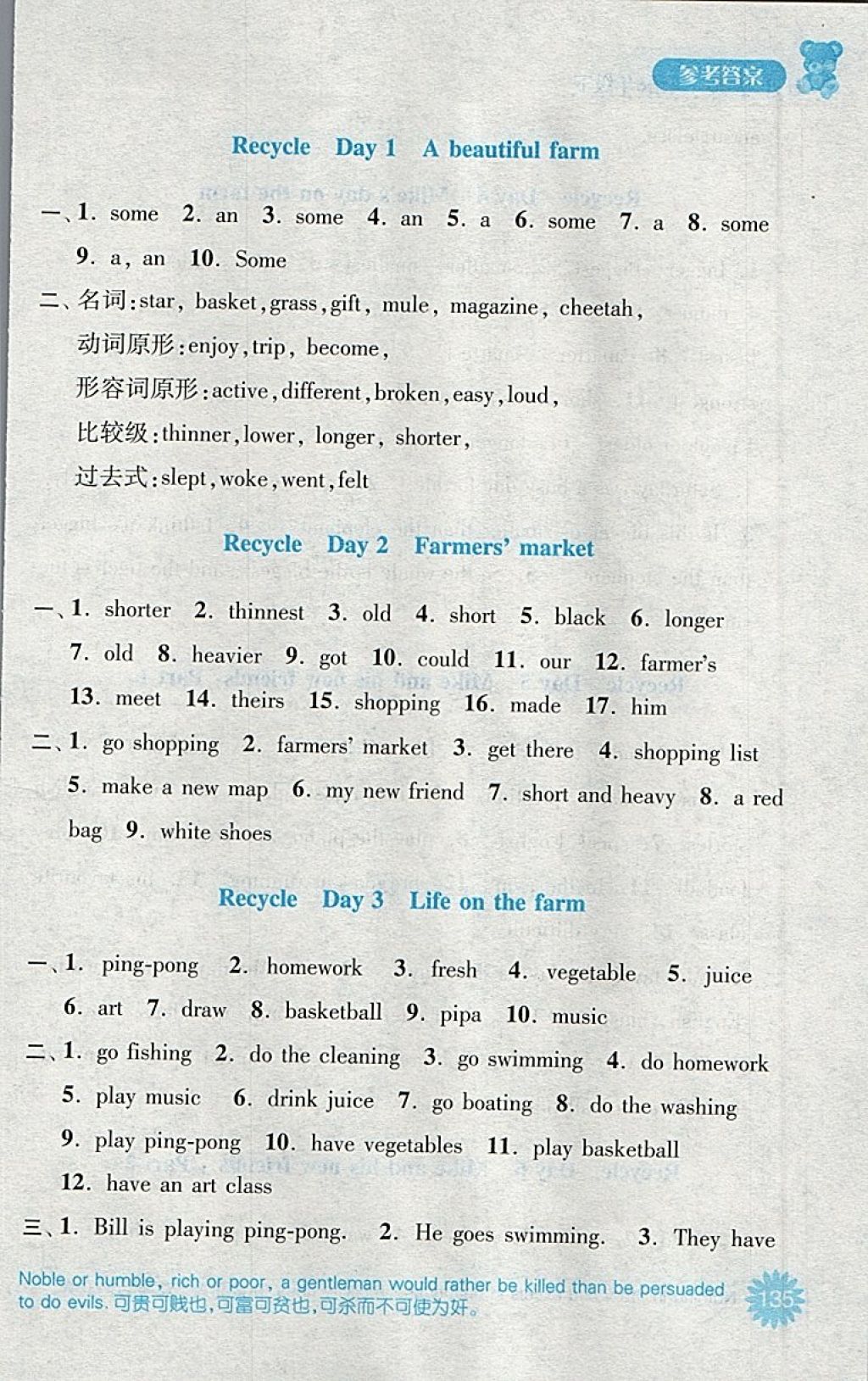 2018年默寫小狀元小學(xué)英語六年級下冊人教版 參考答案第17頁